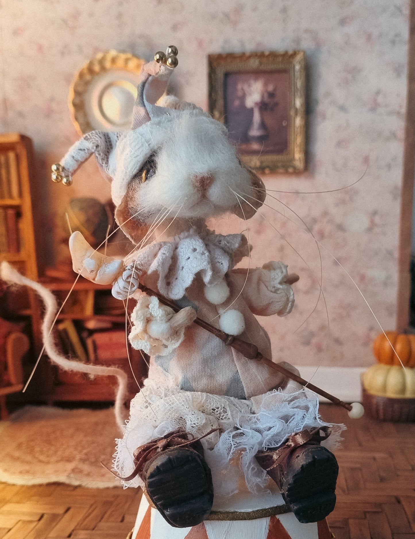 Harley Moon| Needle Felted Collectible Wool Mouse