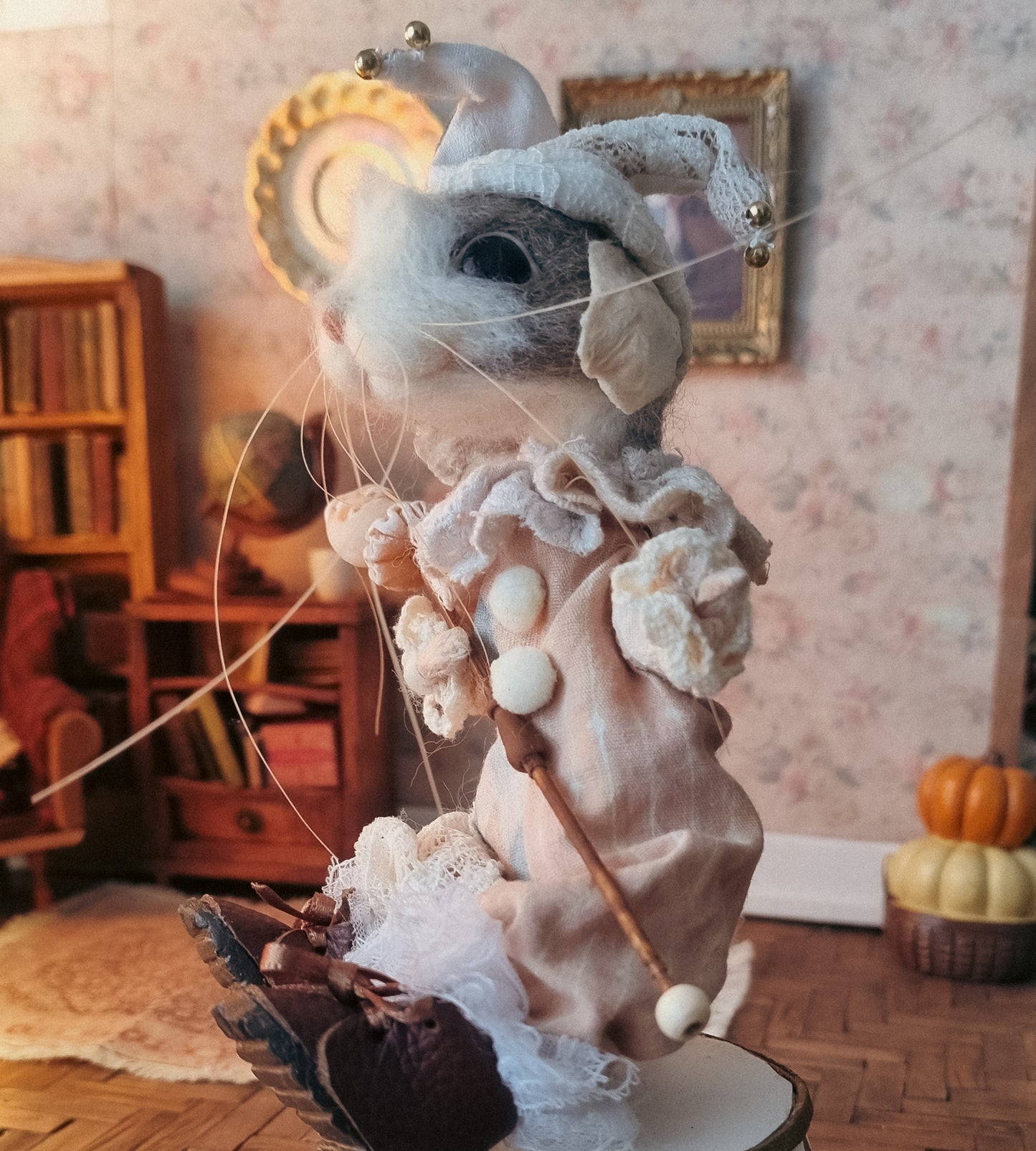 Harley Moon| Needle Felted Collectible Wool Mouse