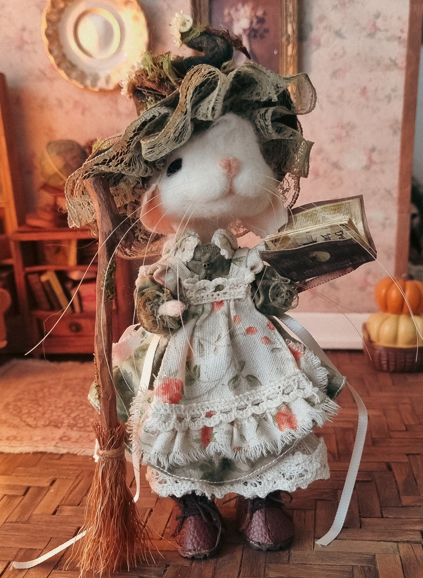 Lucille | Needle Felted Collectible Wool Mouse