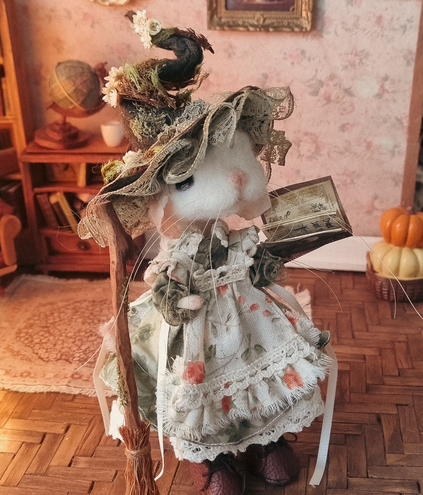 Lucille | Needle Felted Collectible Wool Mouse