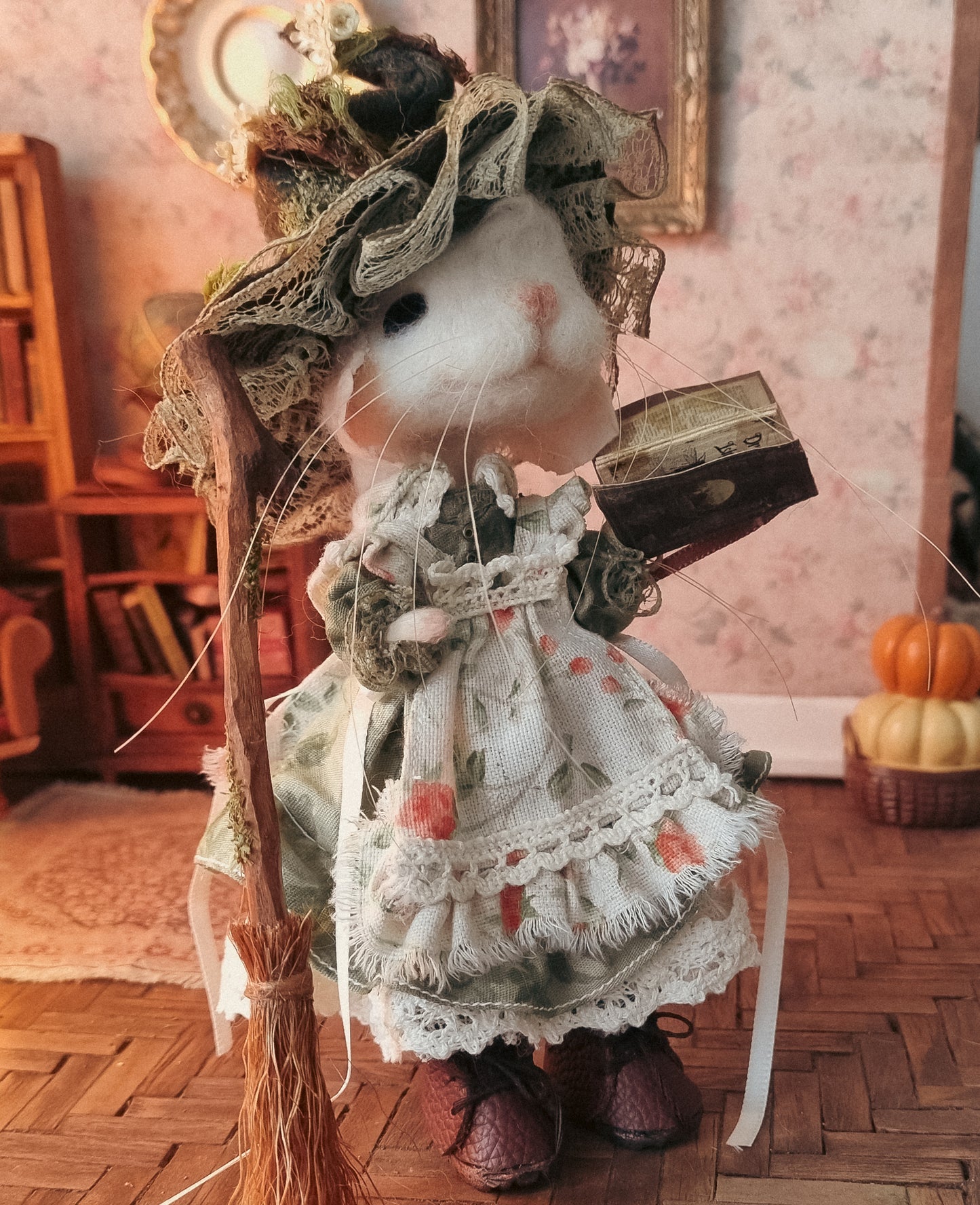 Lucille | Needle Felted Collectible Wool Mouse