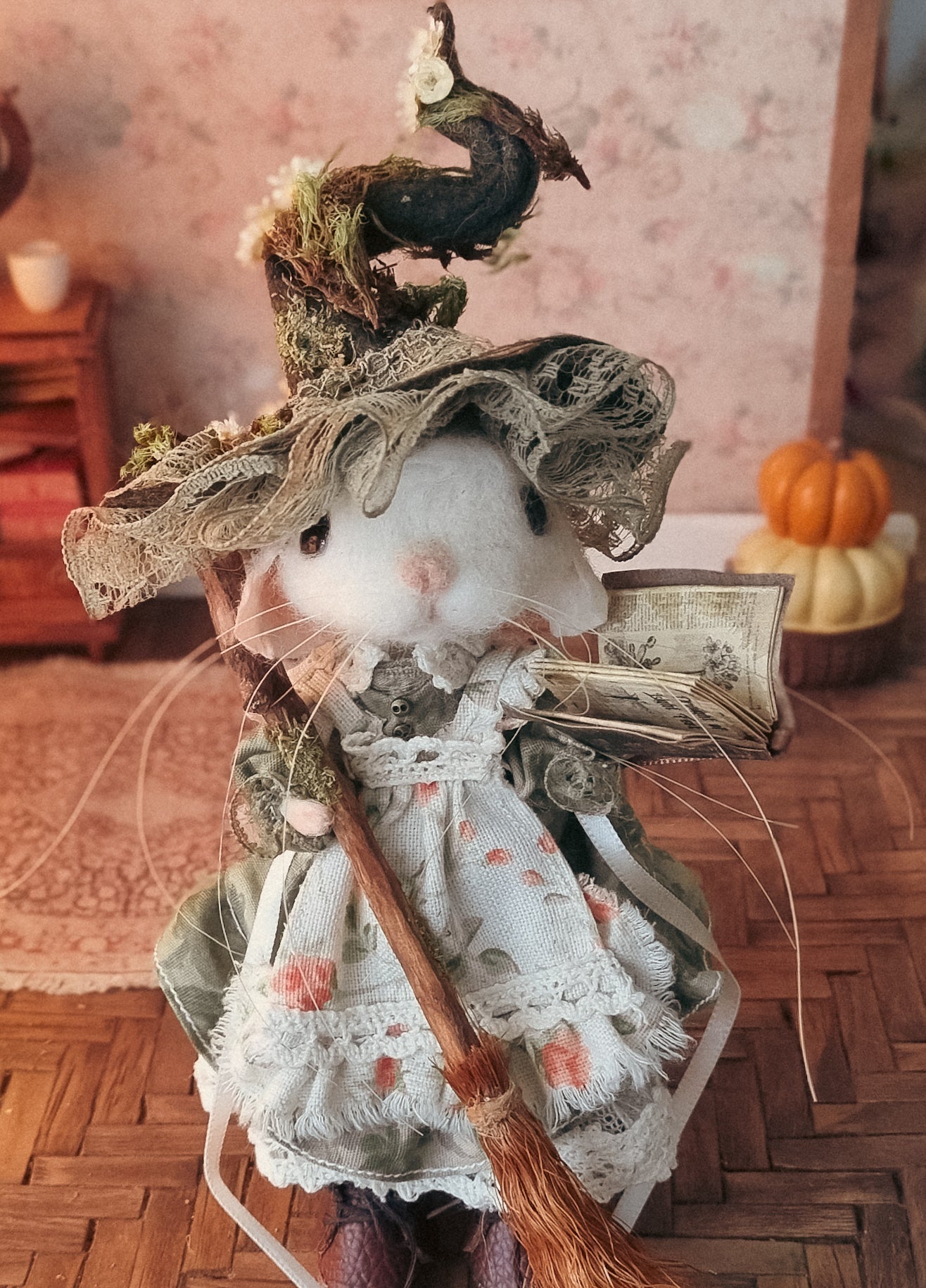 Lucille | Needle Felted Collectible Wool Mouse