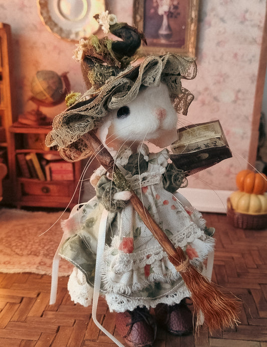 Lucille | Needle Felted Collectible Wool Mouse