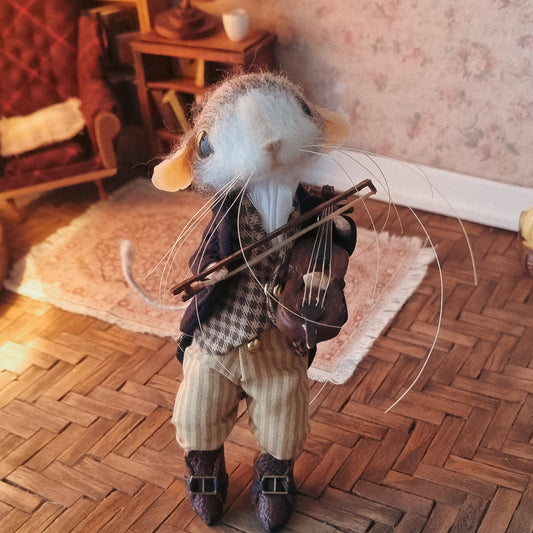 Edwin | Needle Felted Collectible Wool Mouse