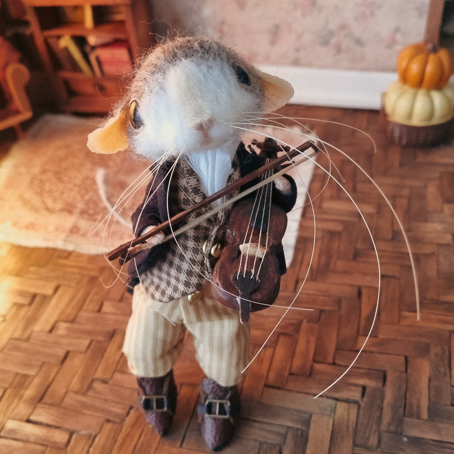 Edwin | Needle Felted Collectible Wool Mouse