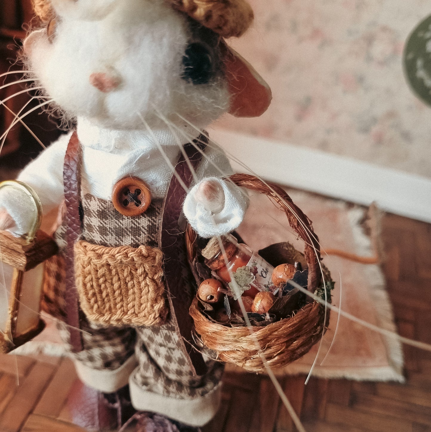 Wren | Needle Felted Collectible Wool Mouse