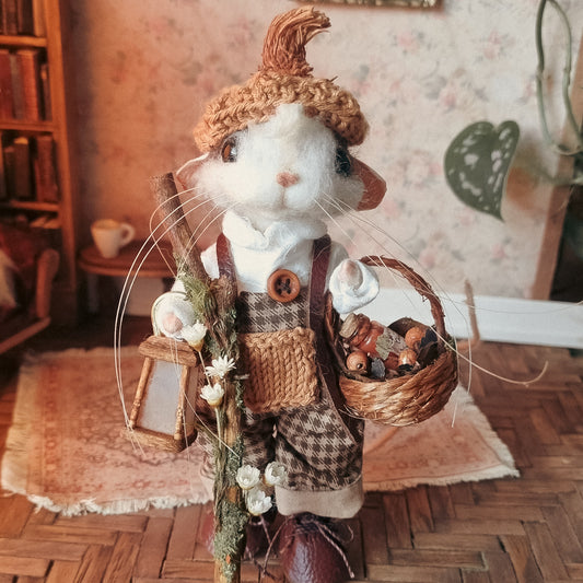 Wren | Needle Felted Collectible Wool Mouse