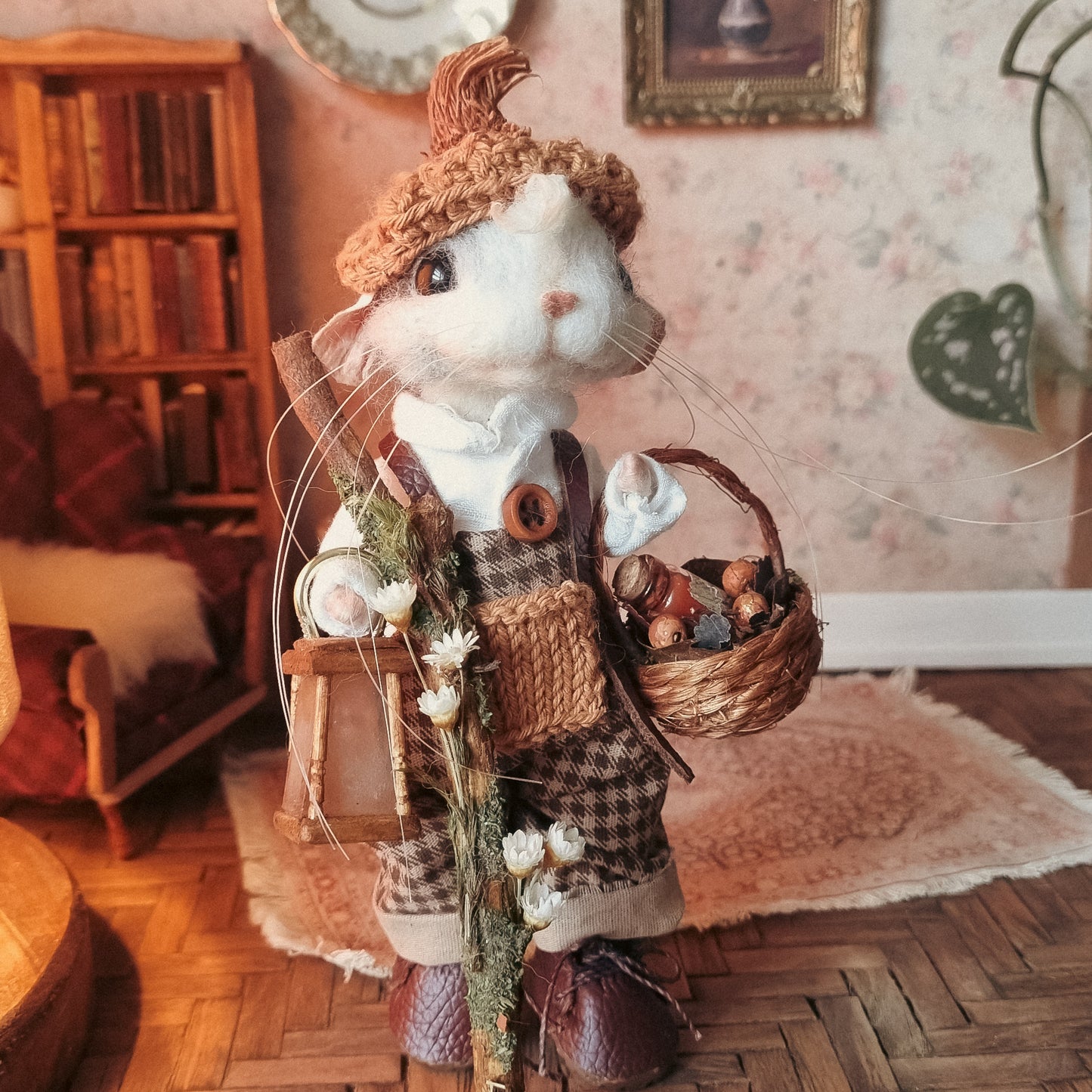 Wren | Needle Felted Collectible Wool Mouse