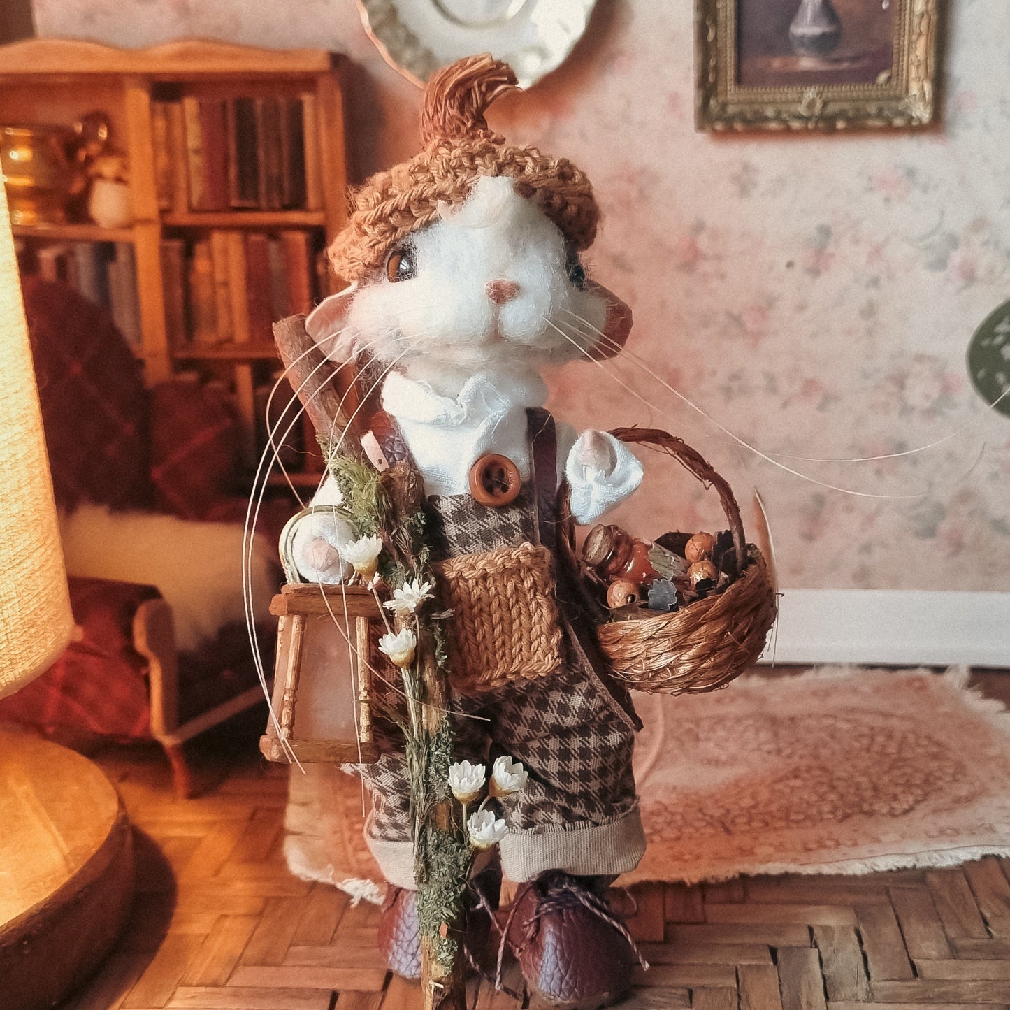 Wren | Needle Felted Collectible Wool Mouse