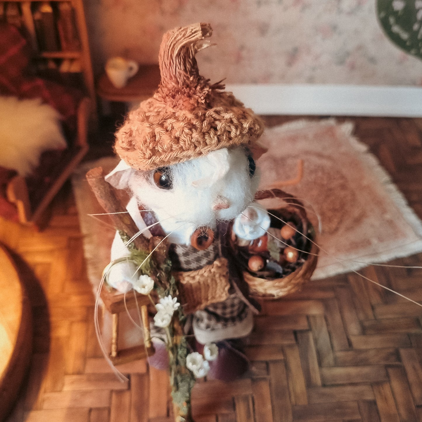 Wren | Needle Felted Collectible Wool Mouse