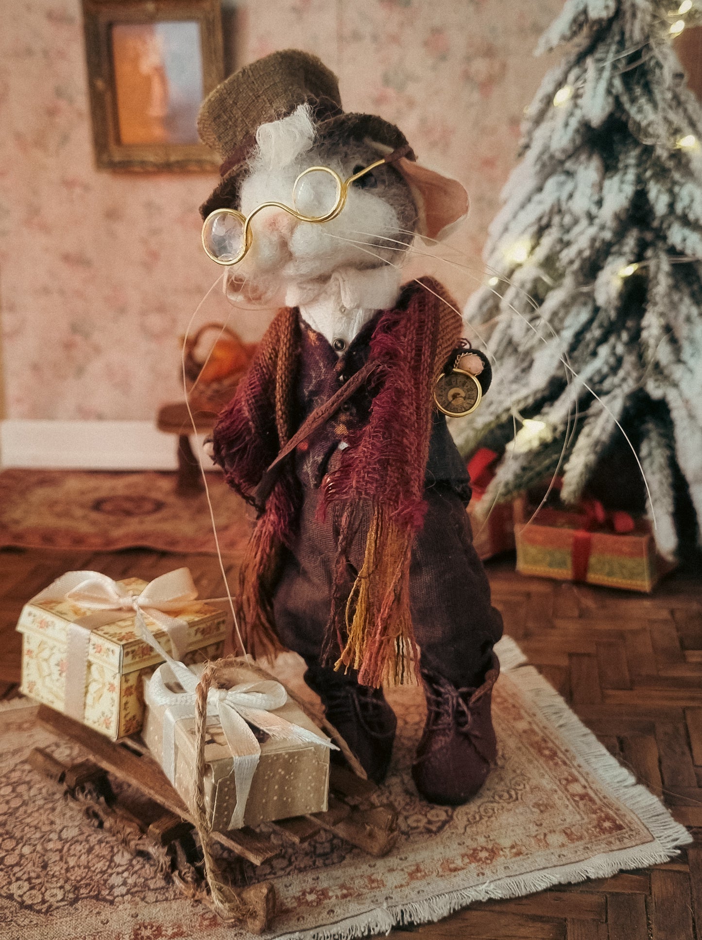 Vincent | Needle Felted Collectible Wool Mouse