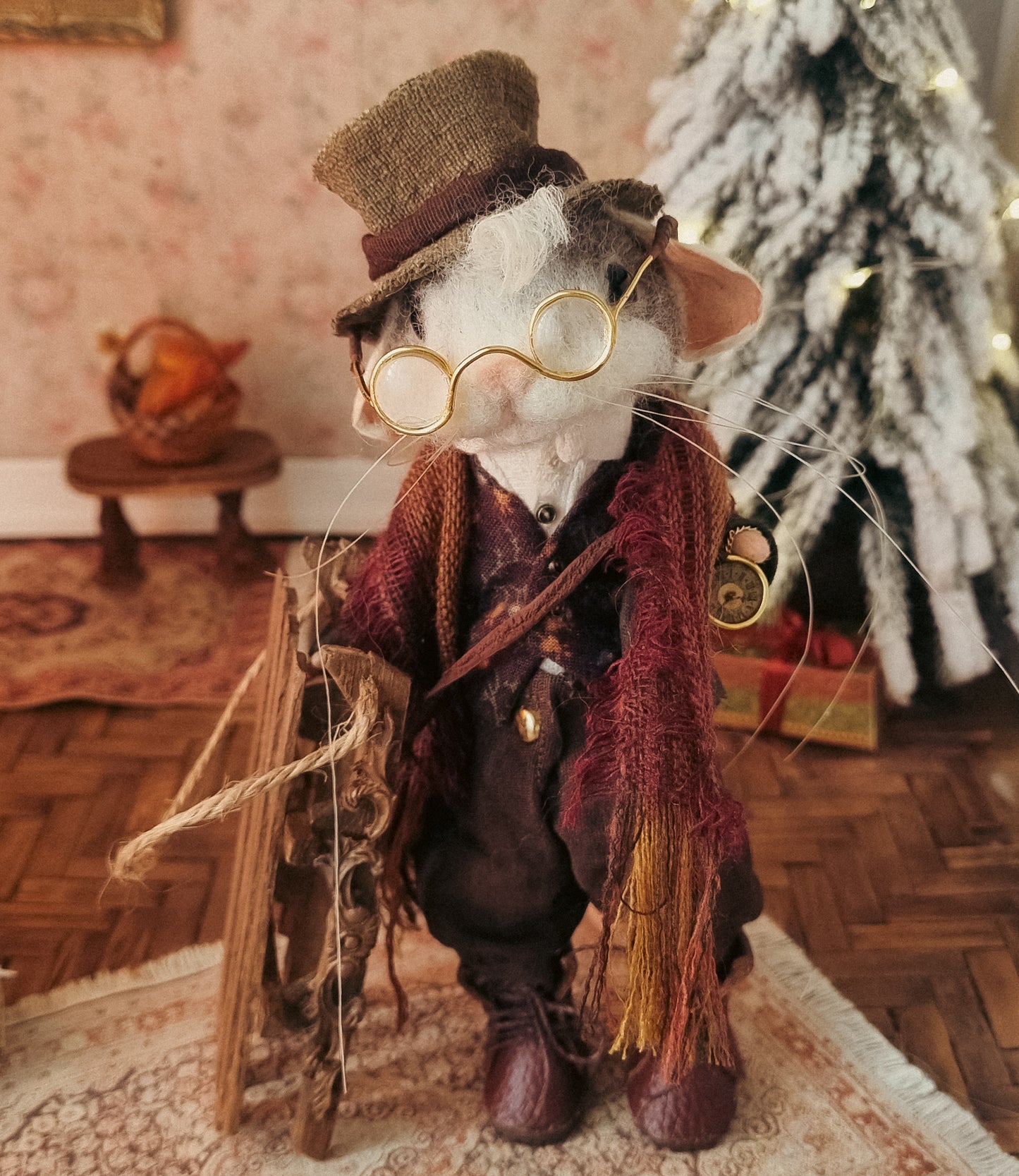 Vincent | Needle Felted Collectible Wool Mouse