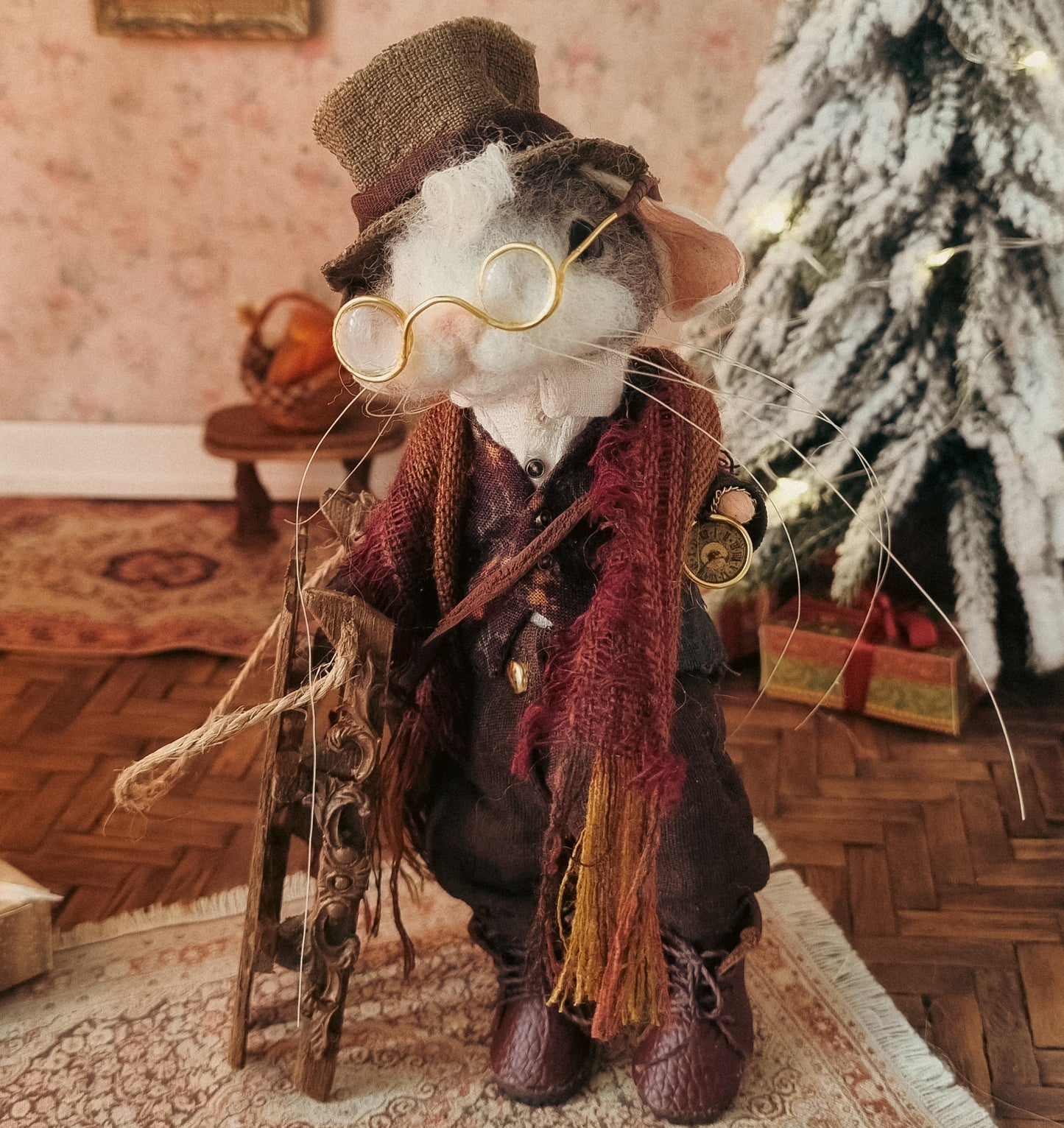 Vincent | Needle Felted Collectible Wool Mouse