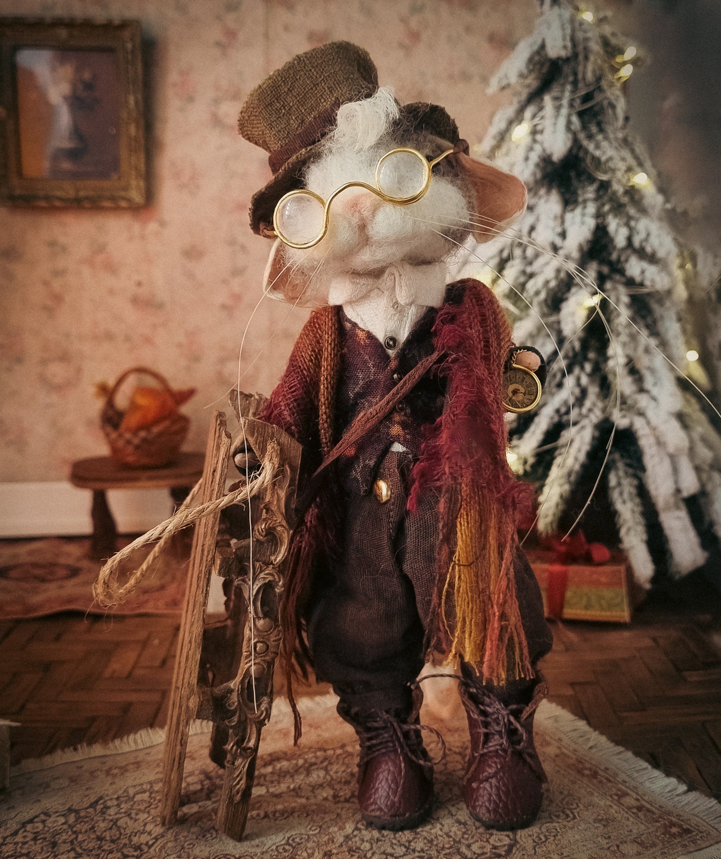 Vincent | Needle Felted Collectible Wool Mouse