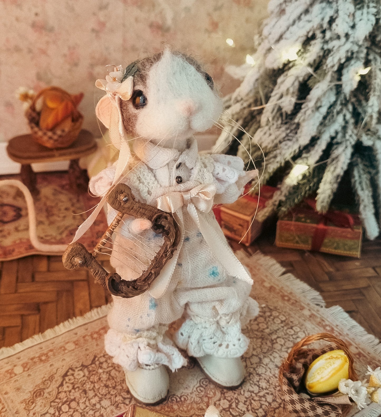 Lyra | Needle Felted Collectible Wool Mouse