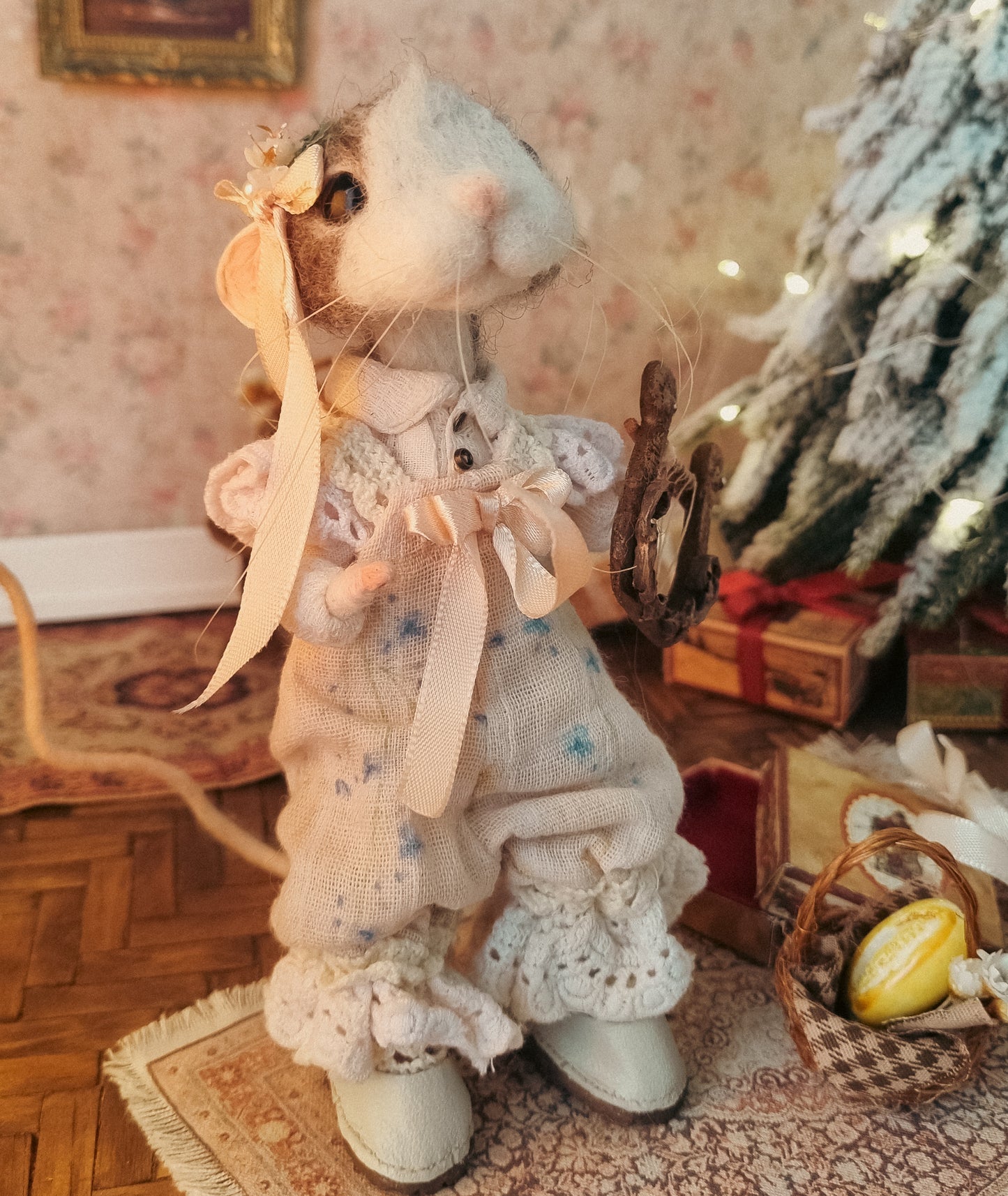 Lyra | Needle Felted Collectible Wool Mouse