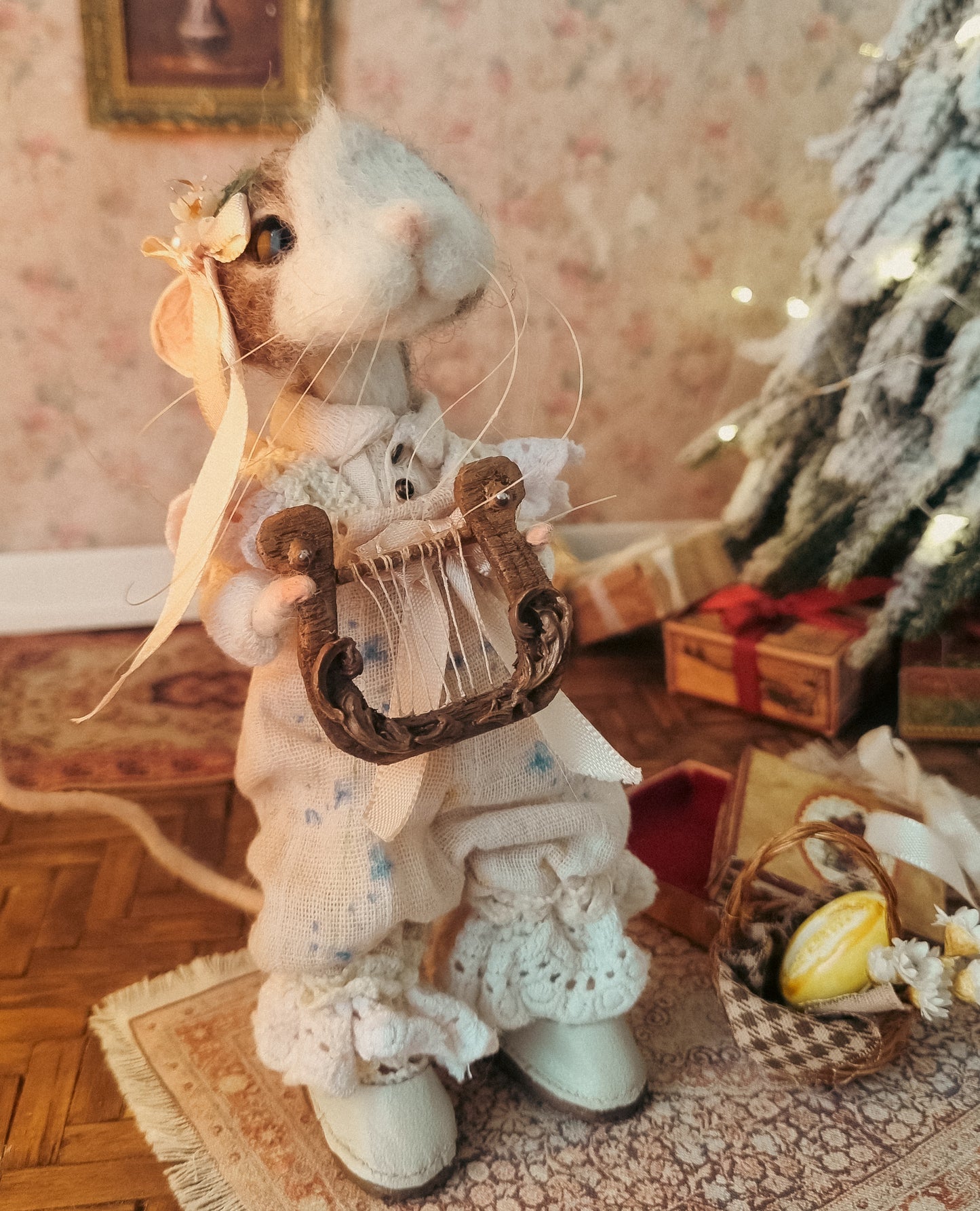 Lyra | Needle Felted Collectible Wool Mouse