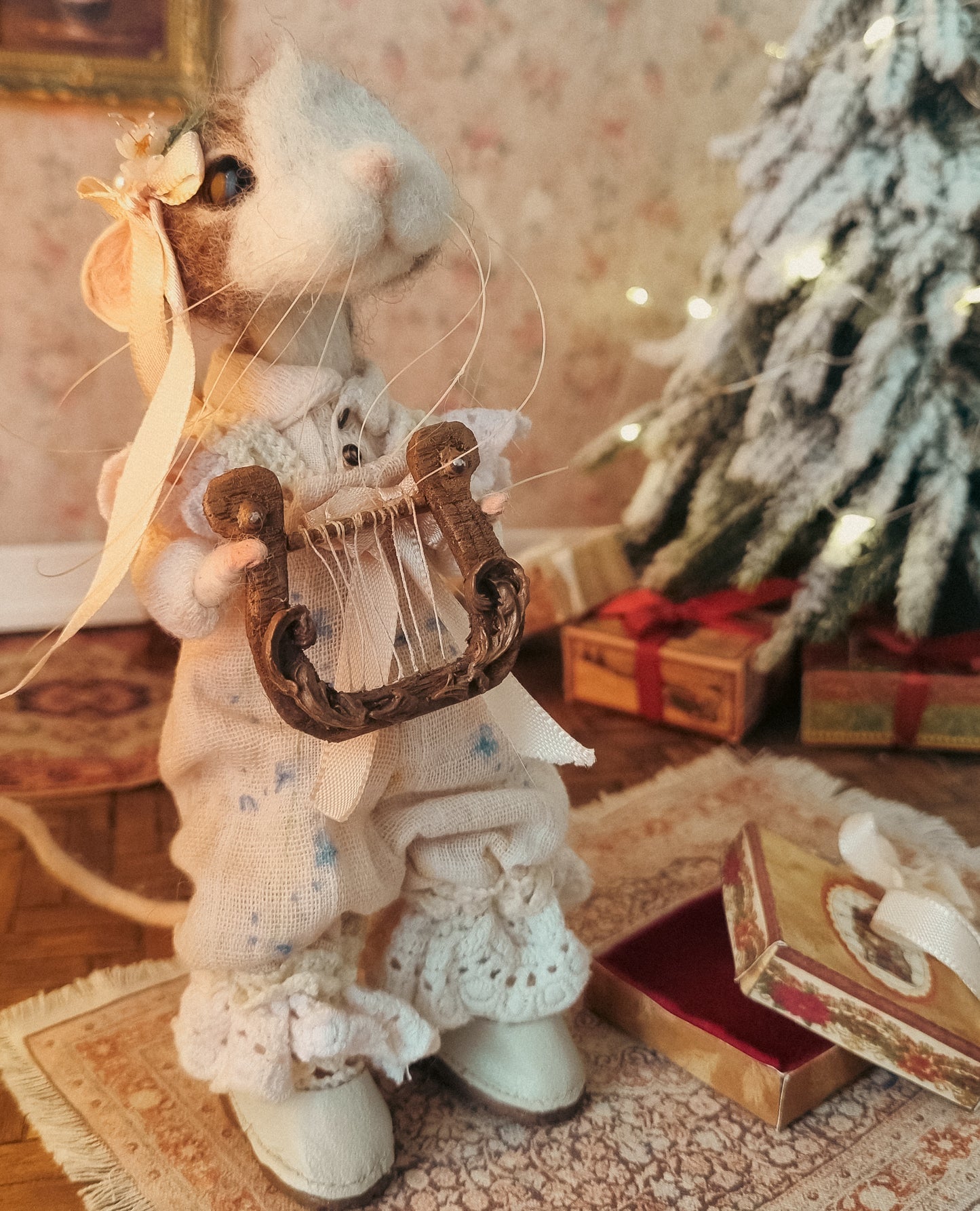 Lyra | Needle Felted Collectible Wool Mouse