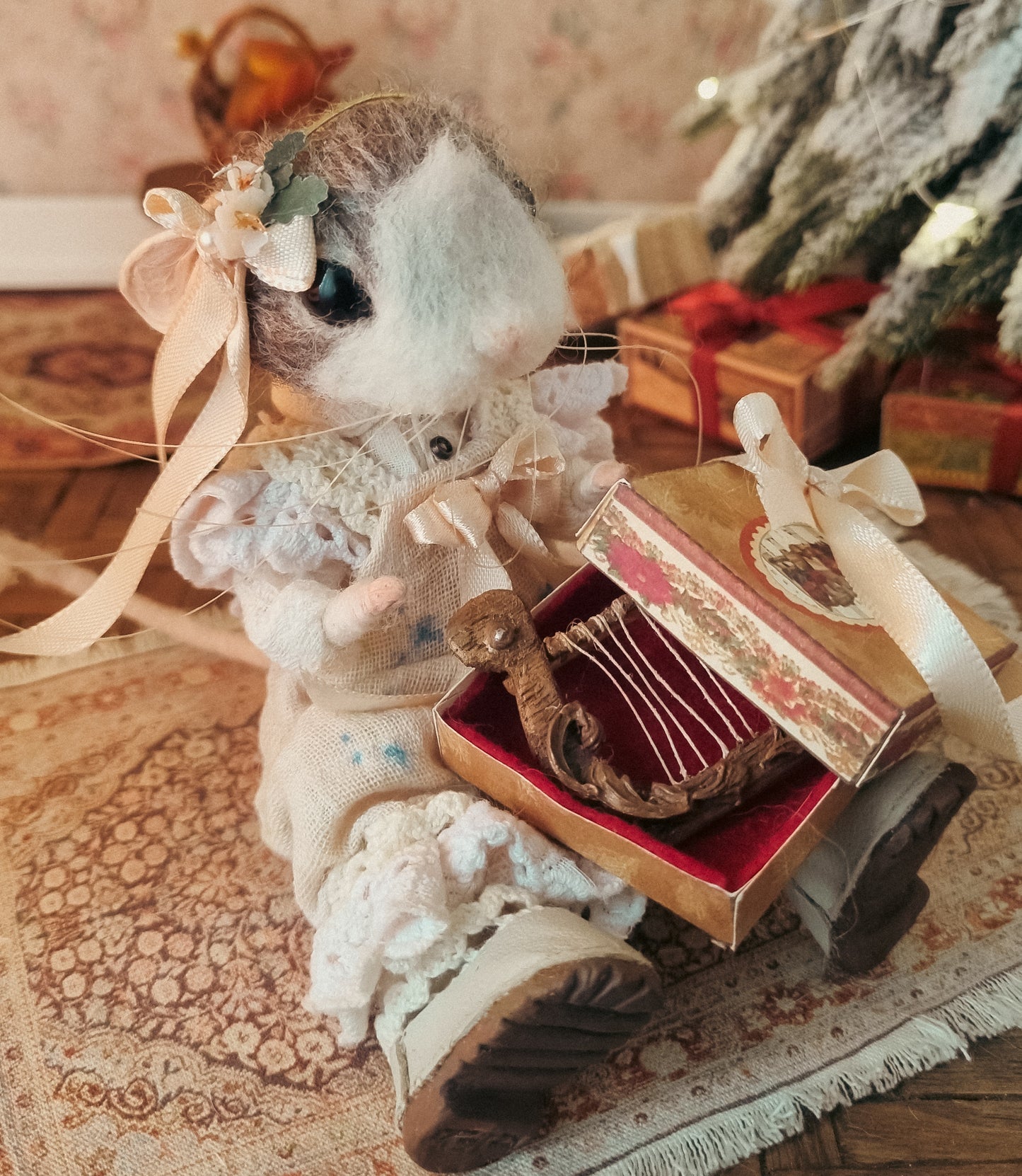 Lyra | Needle Felted Collectible Wool Mouse