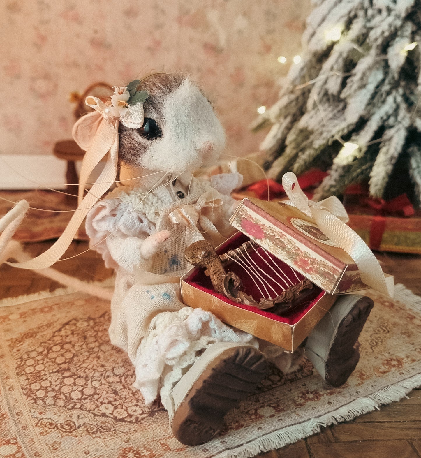 Lyra | Needle Felted Collectible Wool Mouse