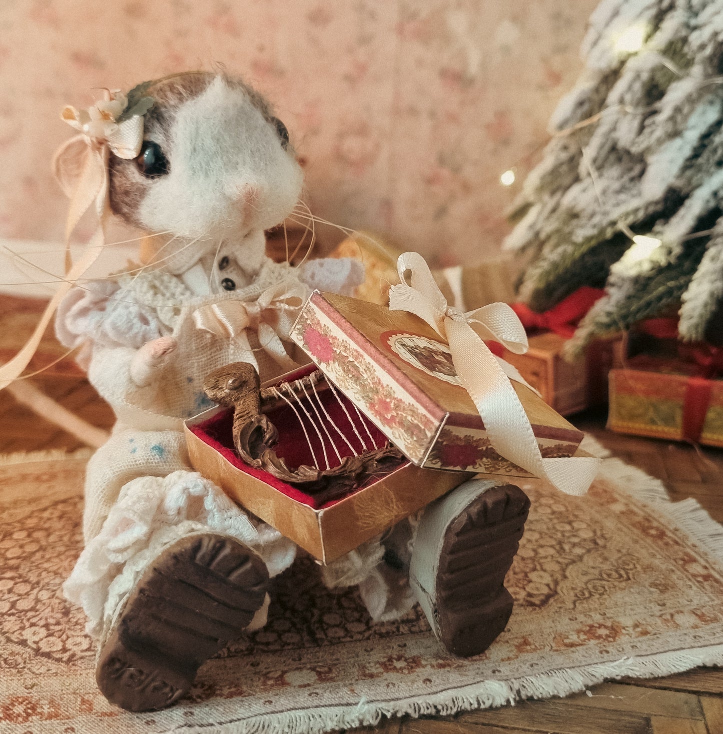 Lyra | Needle Felted Collectible Wool Mouse