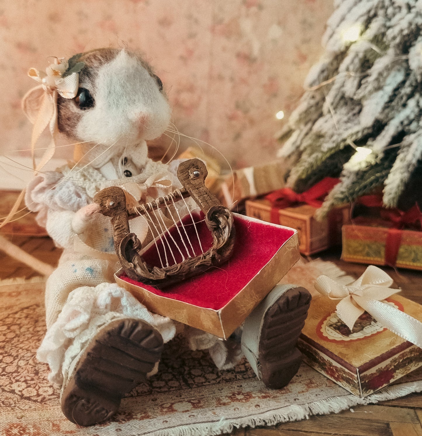 Lyra | Needle Felted Collectible Wool Mouse