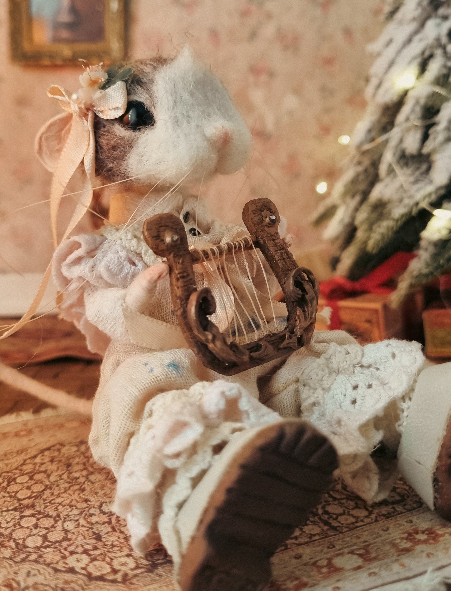 Lyra | Needle Felted Collectible Wool Mouse