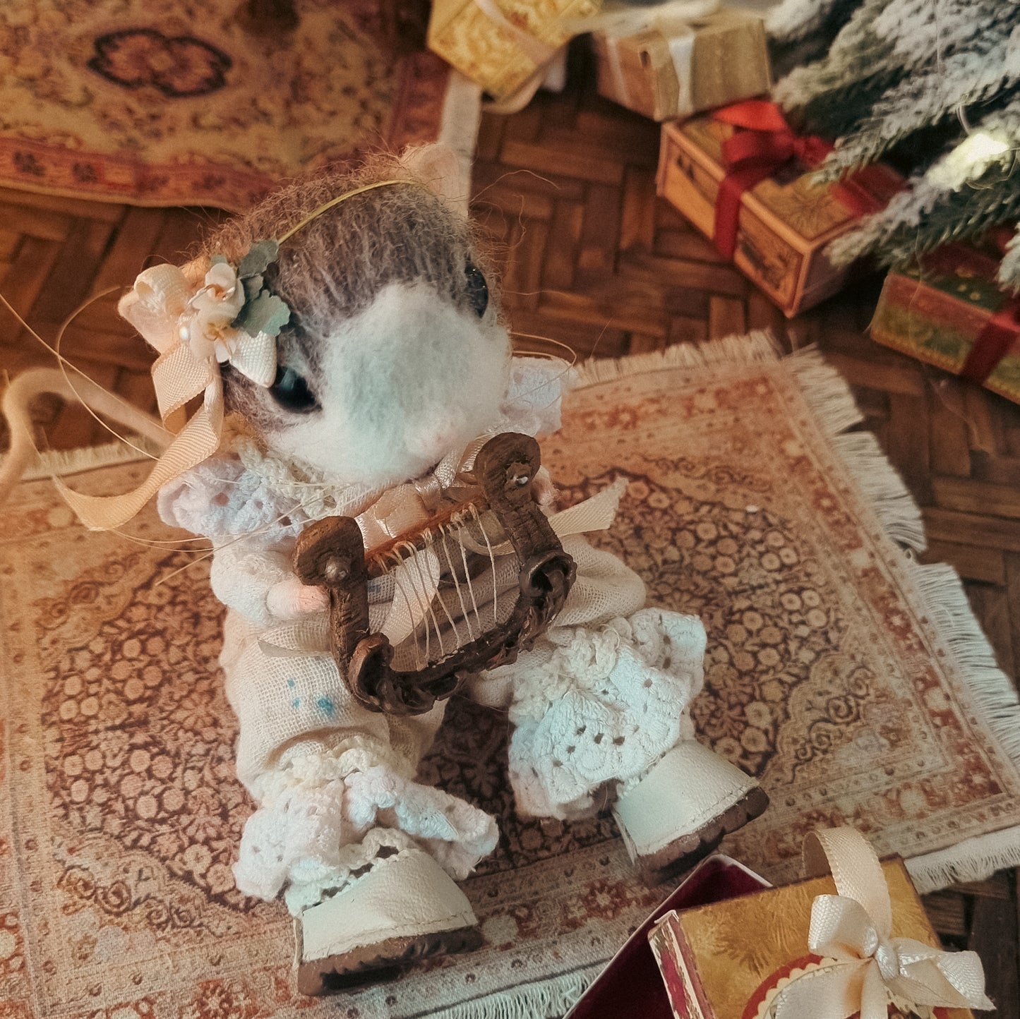 Lyra | Needle Felted Collectible Wool Mouse