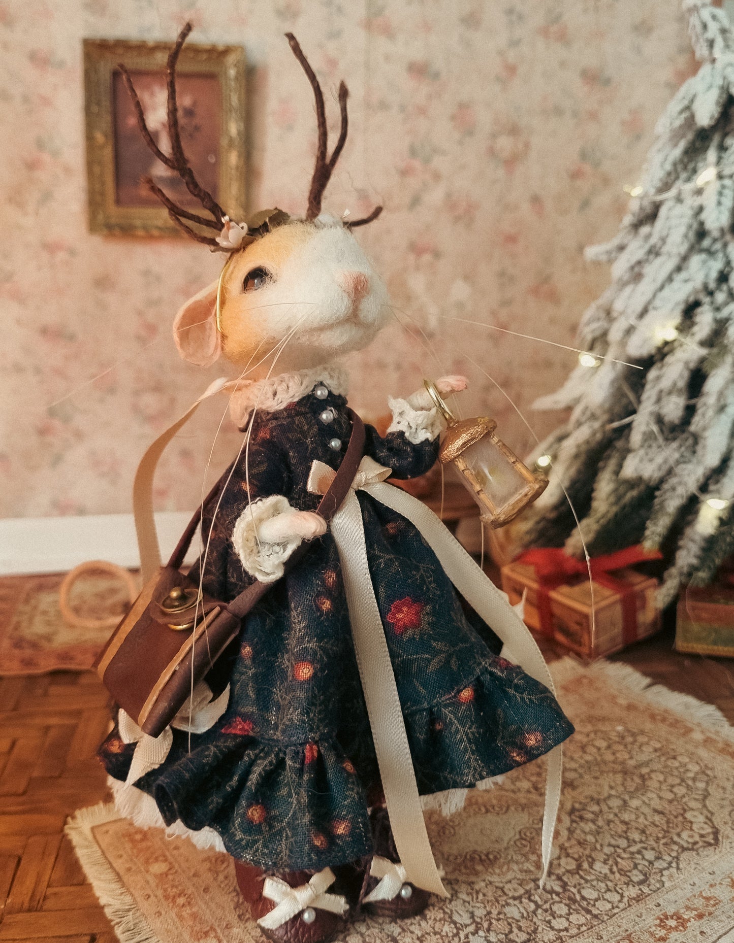 Nelle| Needle Felted Collectible Wool Mouse