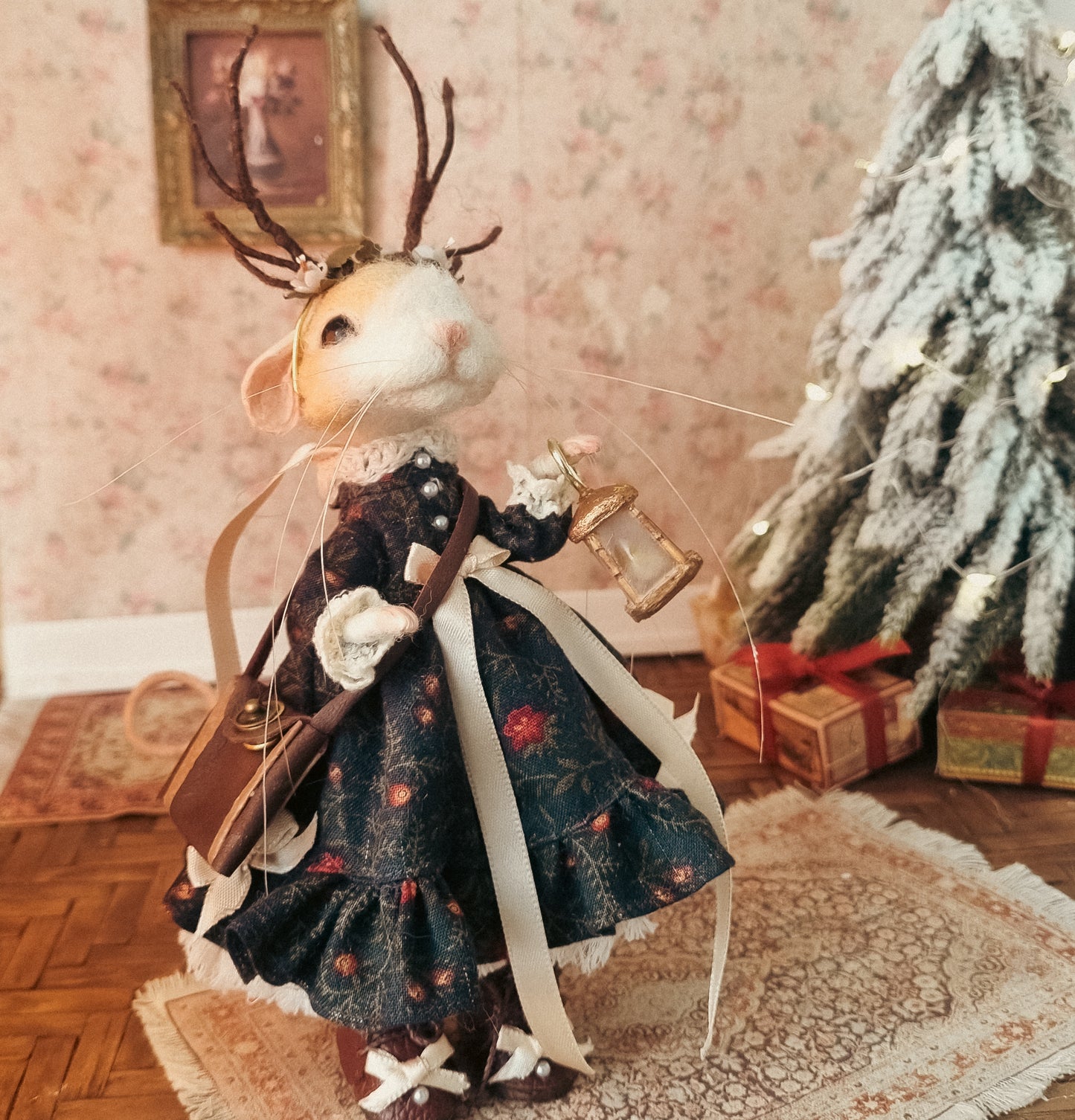 Nelle| Needle Felted Collectible Wool Mouse