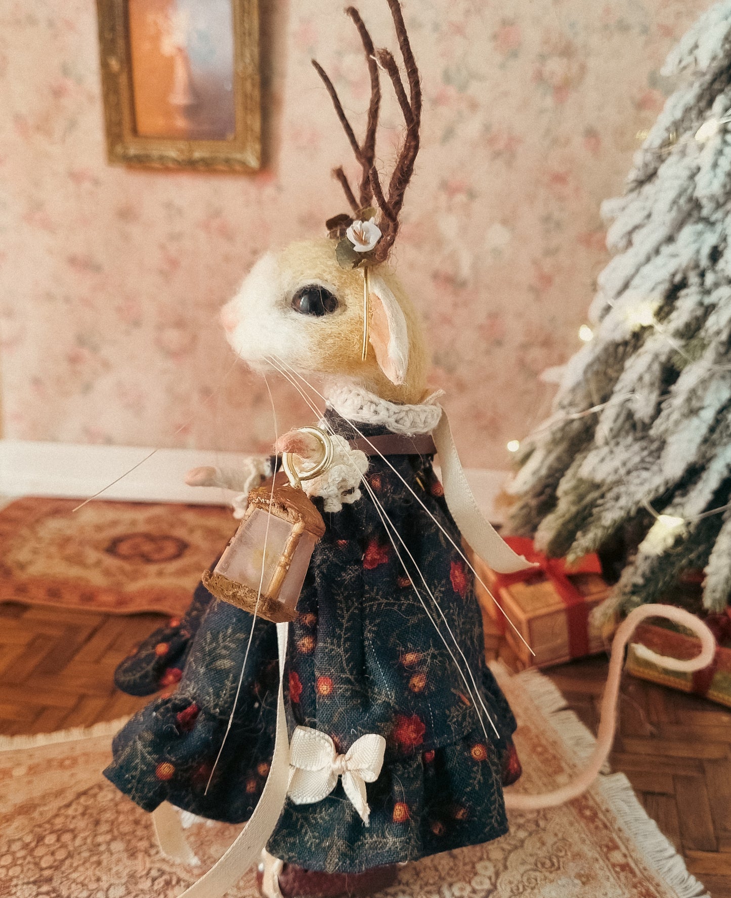 Nelle| Needle Felted Collectible Wool Mouse