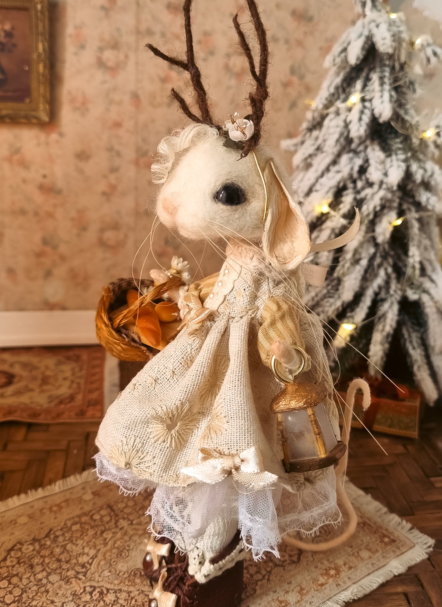 Genevieve | Needle Felted Collectible Wool Mouse