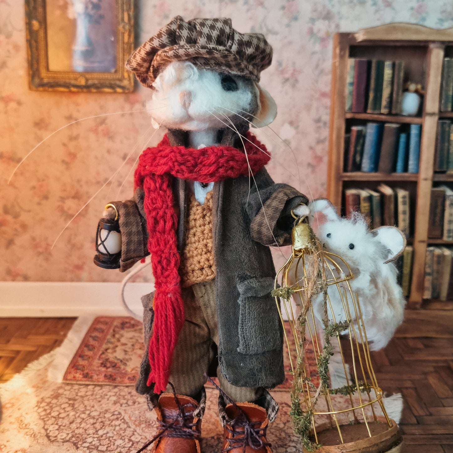 William | Needle Felted Collectible Wool Mouse