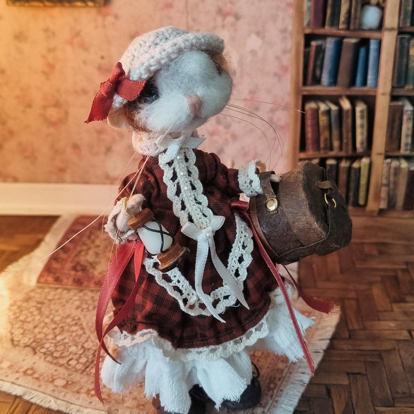 Bernadette | Needle Felted Collectible Wool Mouse