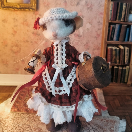 Bernadette | Needle Felted Collectible Wool Mouse