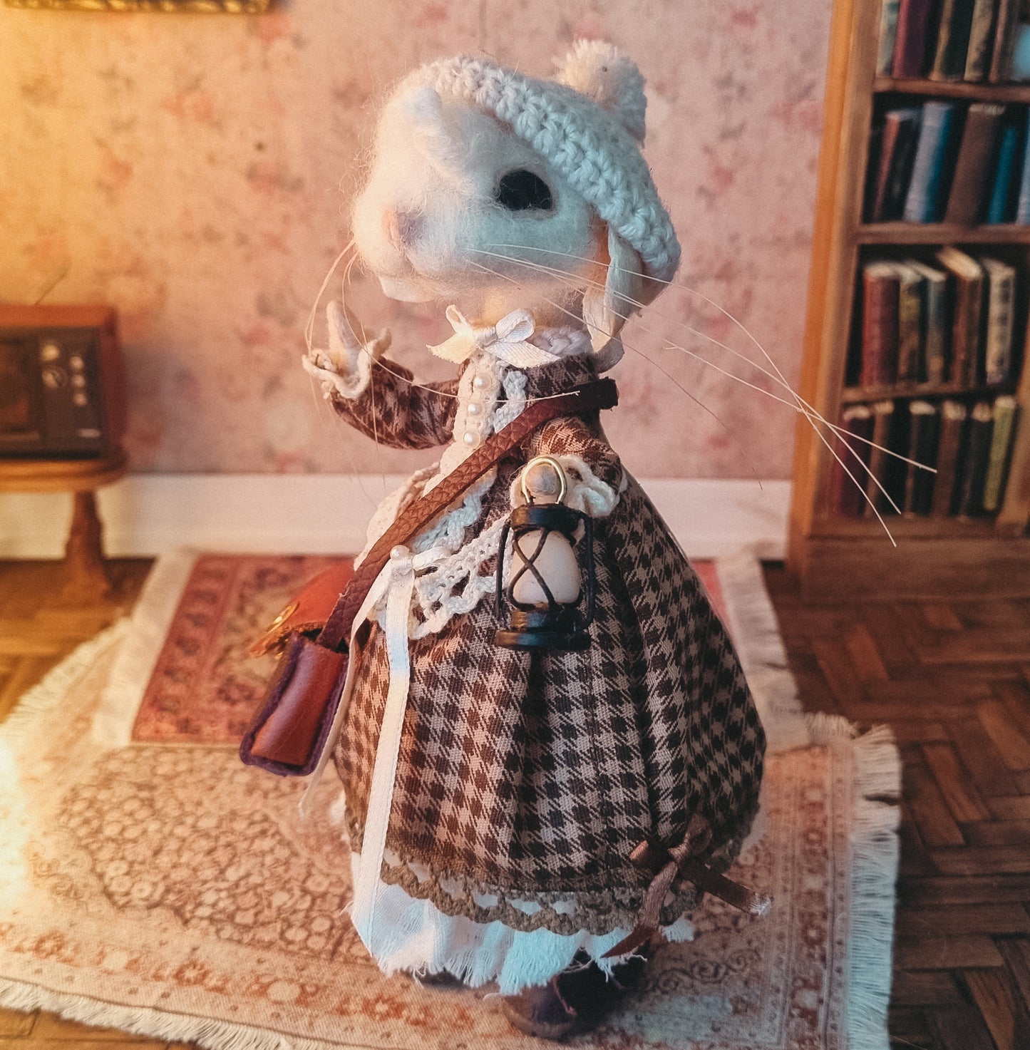 Camille | Needle Felted Collectible Wool Mouse
