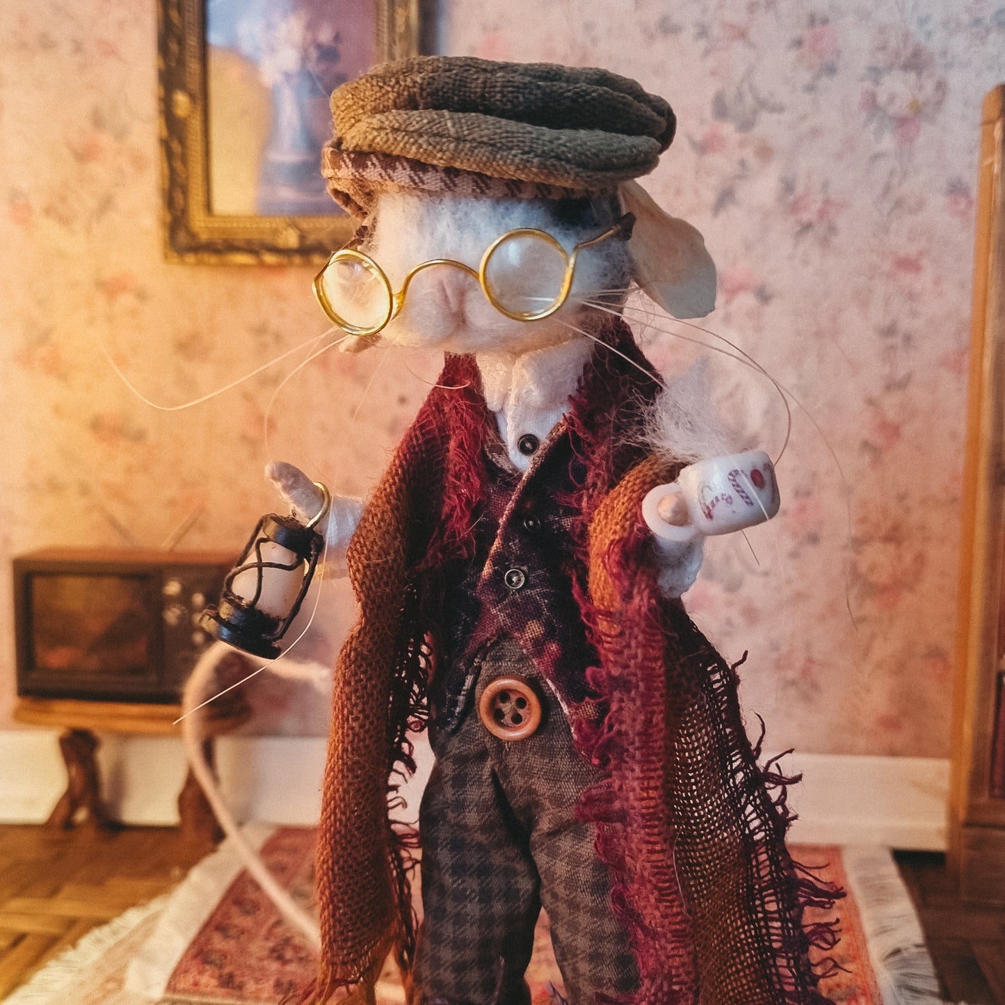 Finley | Needle Felted Collectible Wool Mouse