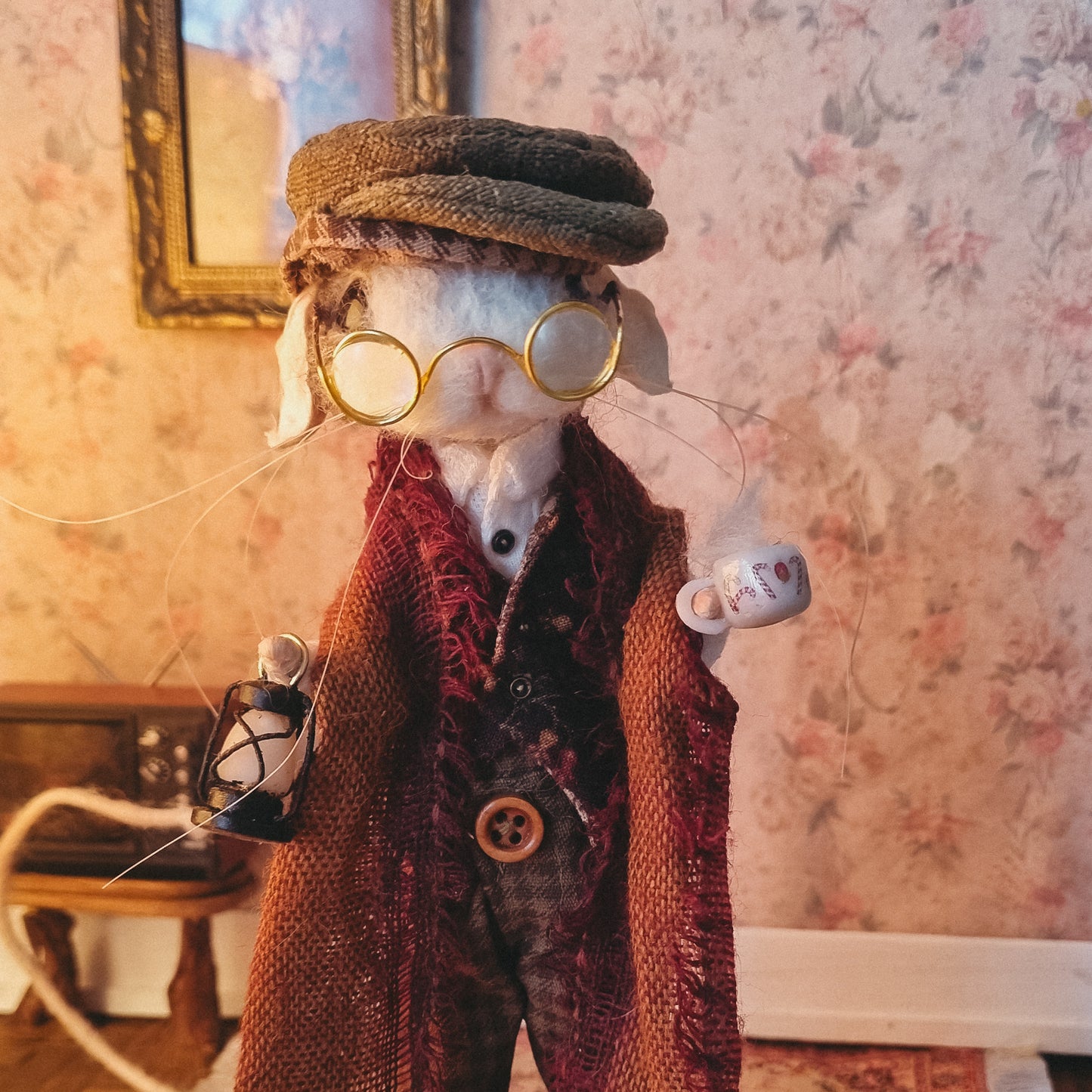 Finley | Needle Felted Collectible Wool Mouse