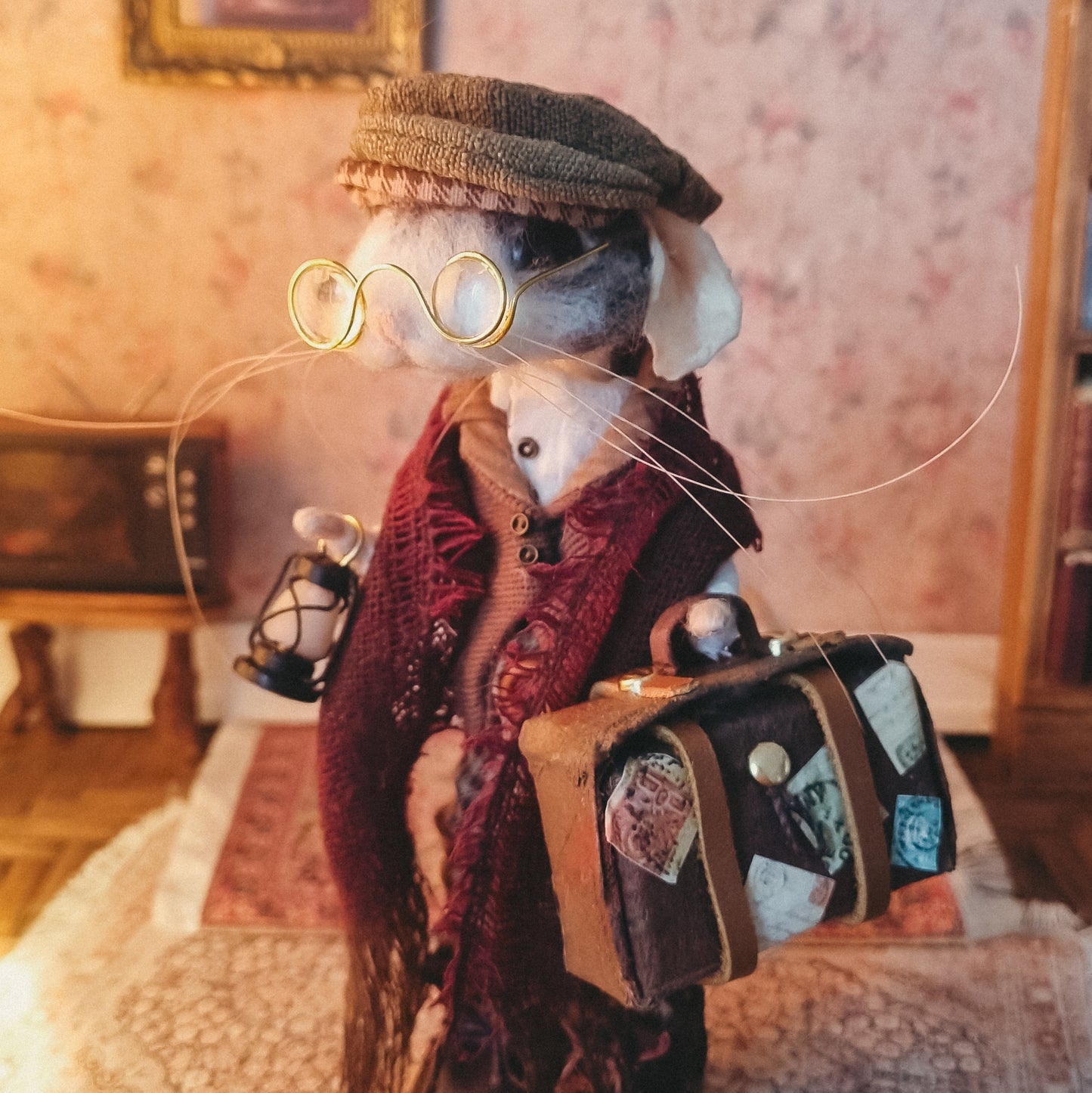 Walter | Needle Felted Collectible Wool Mouse