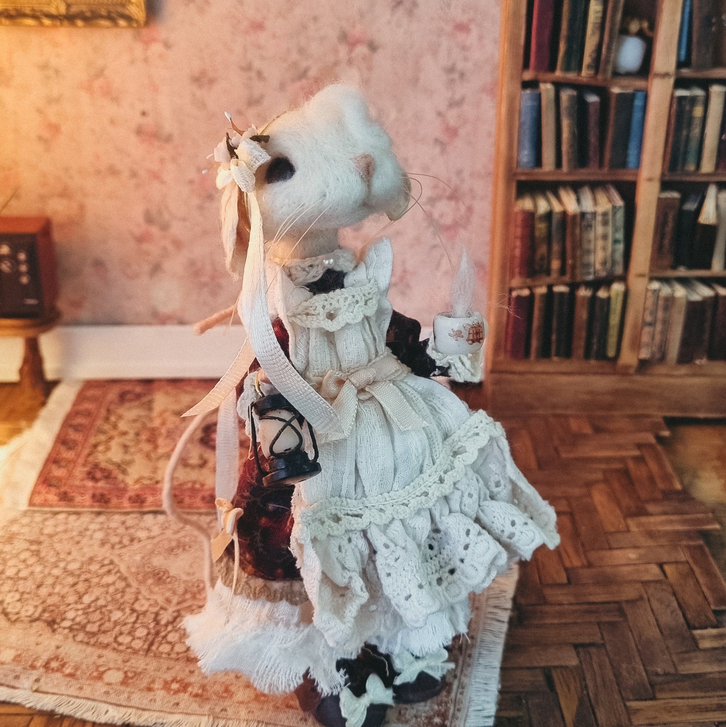 Holly | Needle Felted Collectible Wool Mouse