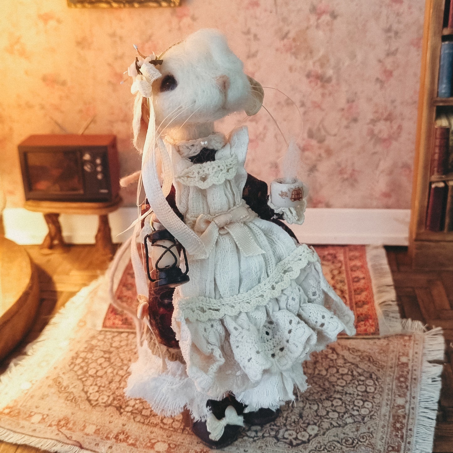 Holly | Needle Felted Collectible Wool Mouse