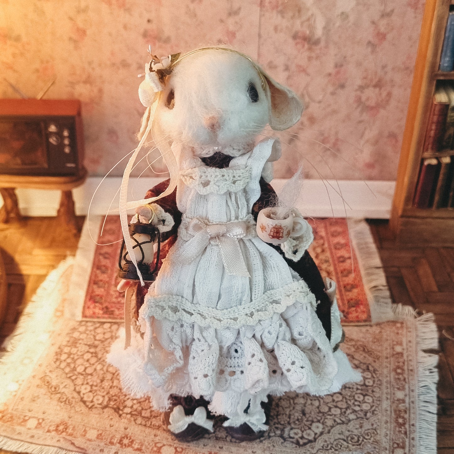 Holly | Needle Felted Collectible Wool Mouse