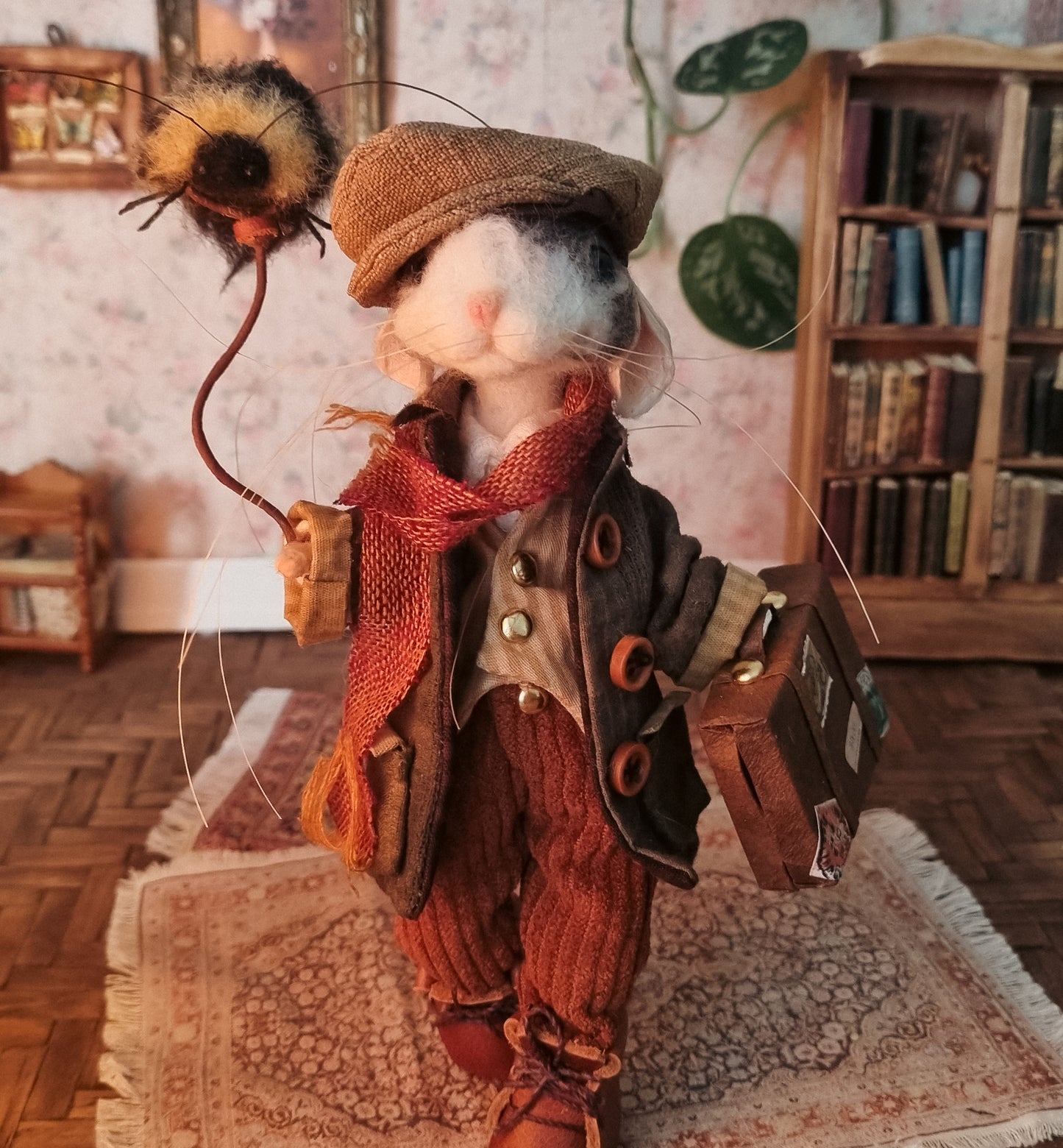 Leander | Needle Felted Collectible Wool Mouse