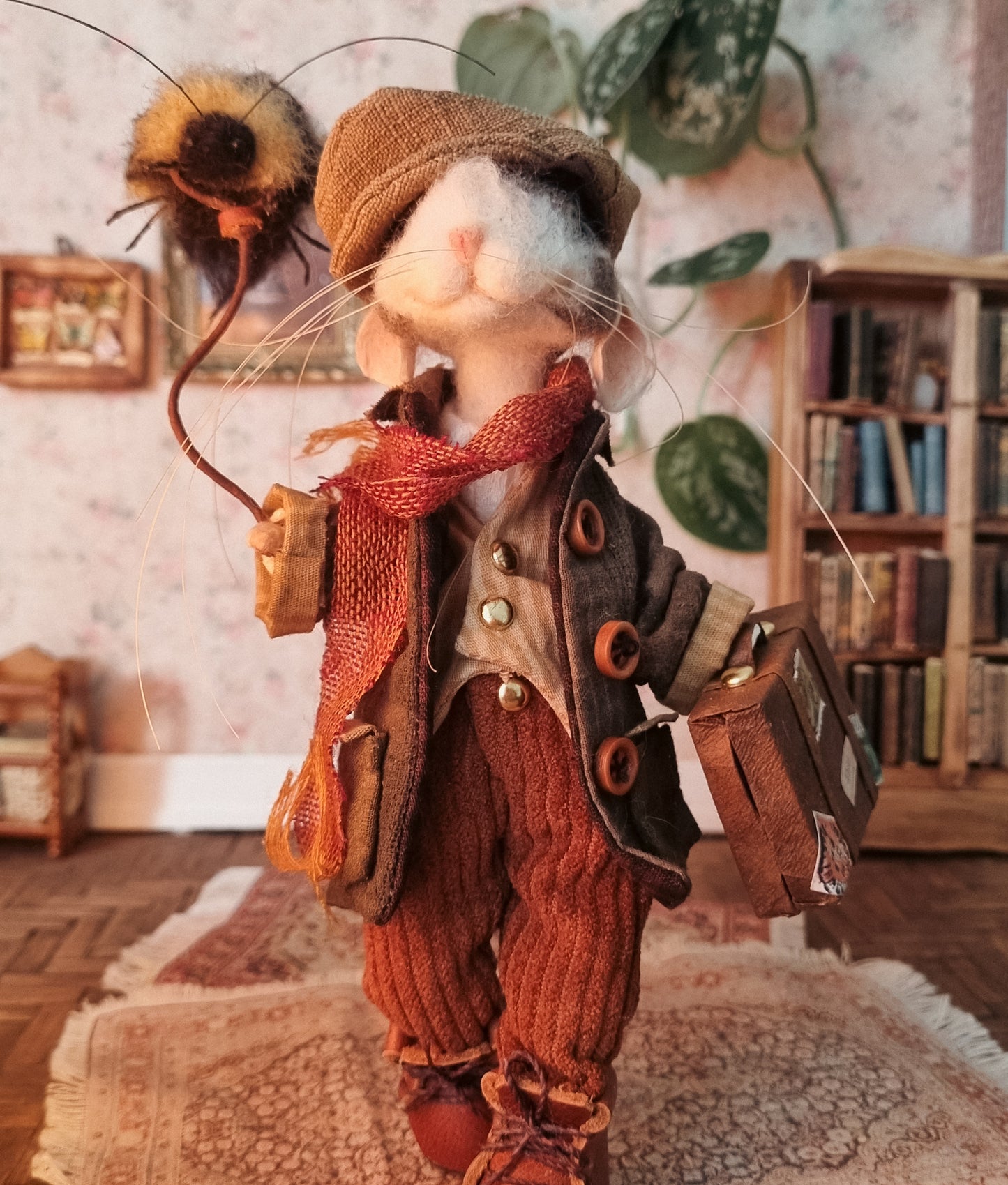 Leander | Needle Felted Collectible Wool Mouse