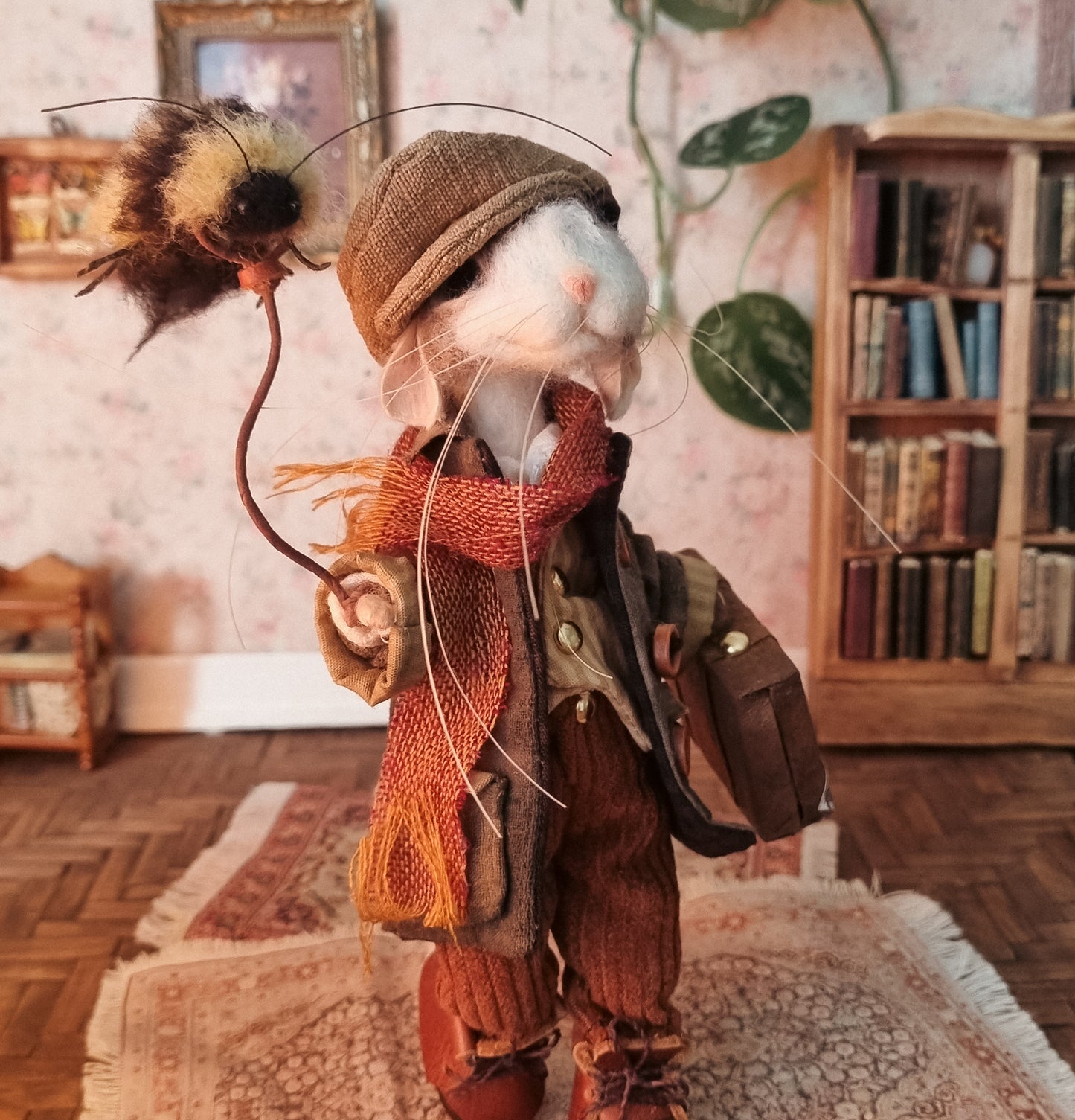 Leander | Needle Felted Collectible Wool Mouse