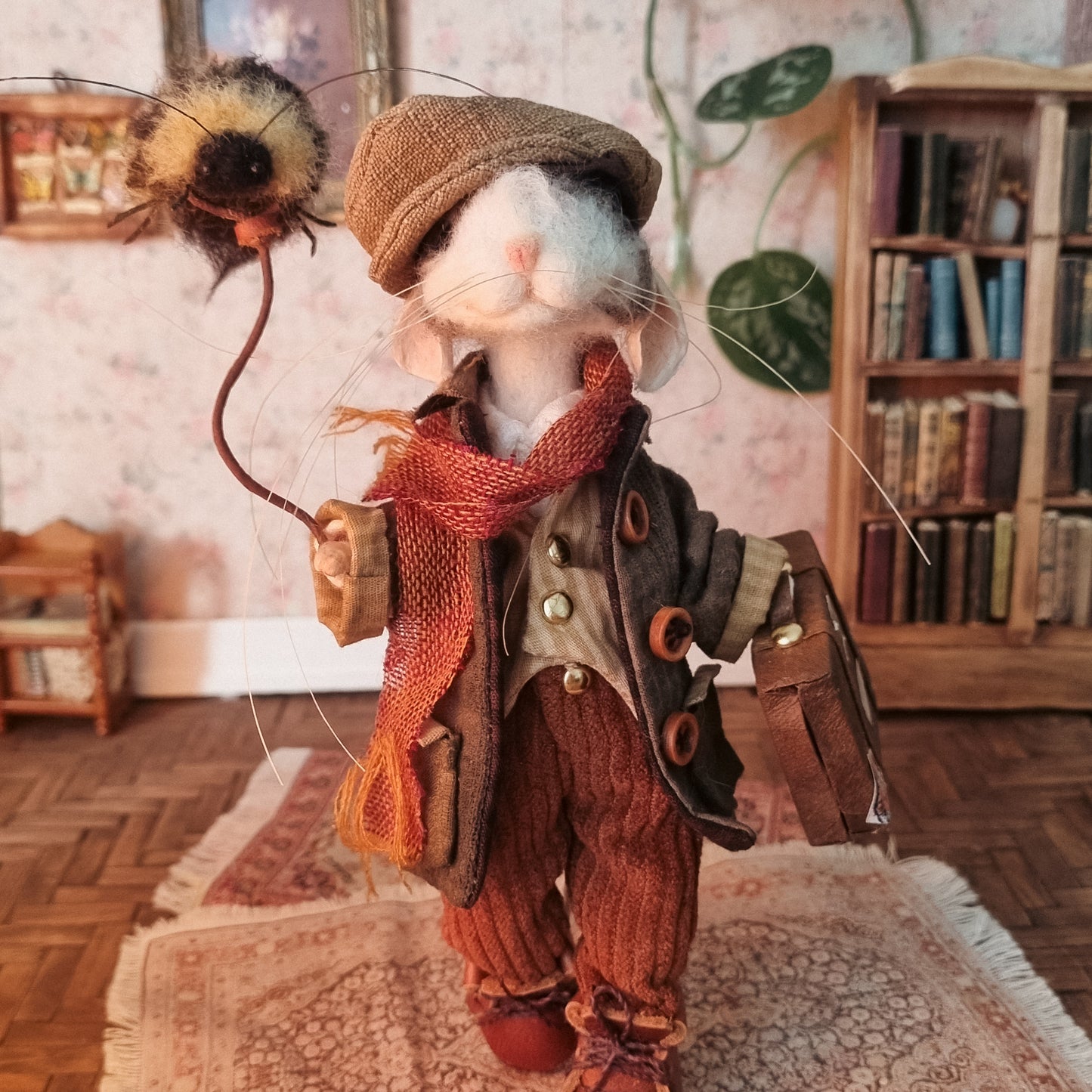 Leander | Needle Felted Collectible Wool Mouse