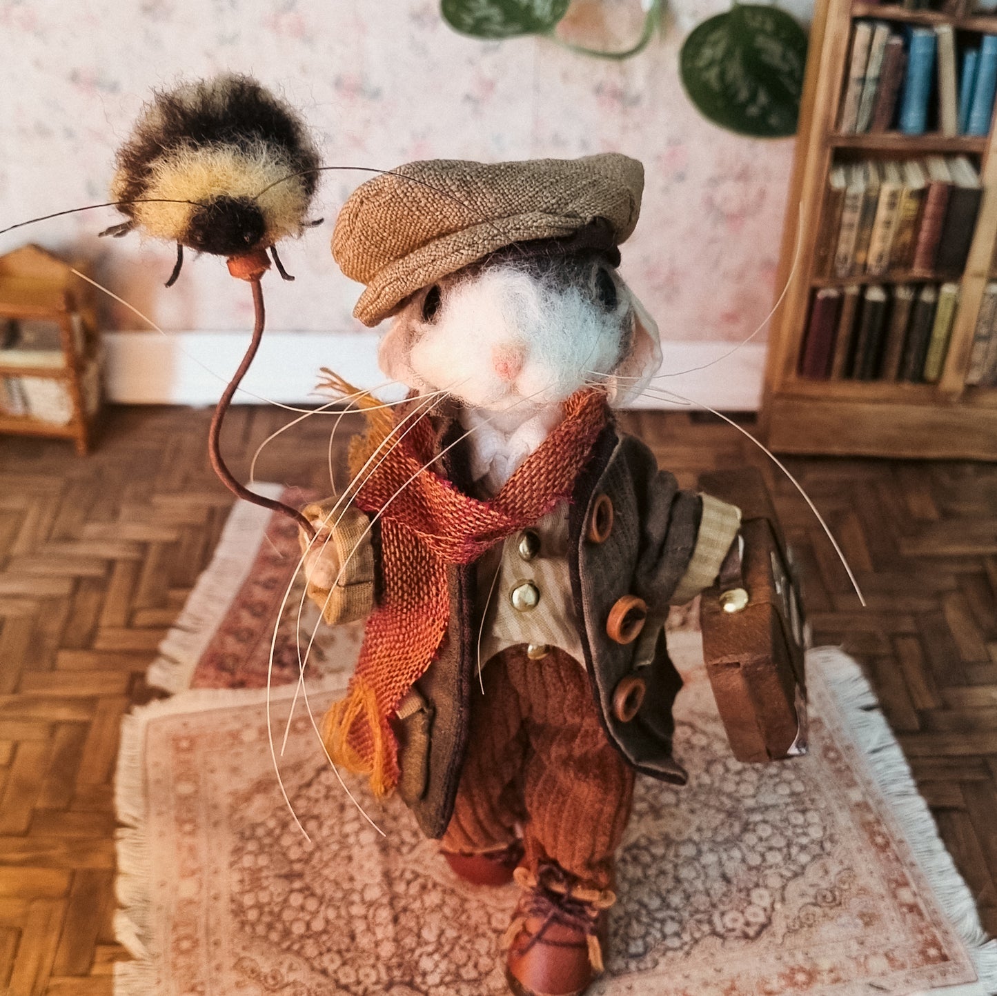 Leander | Needle Felted Collectible Wool Mouse