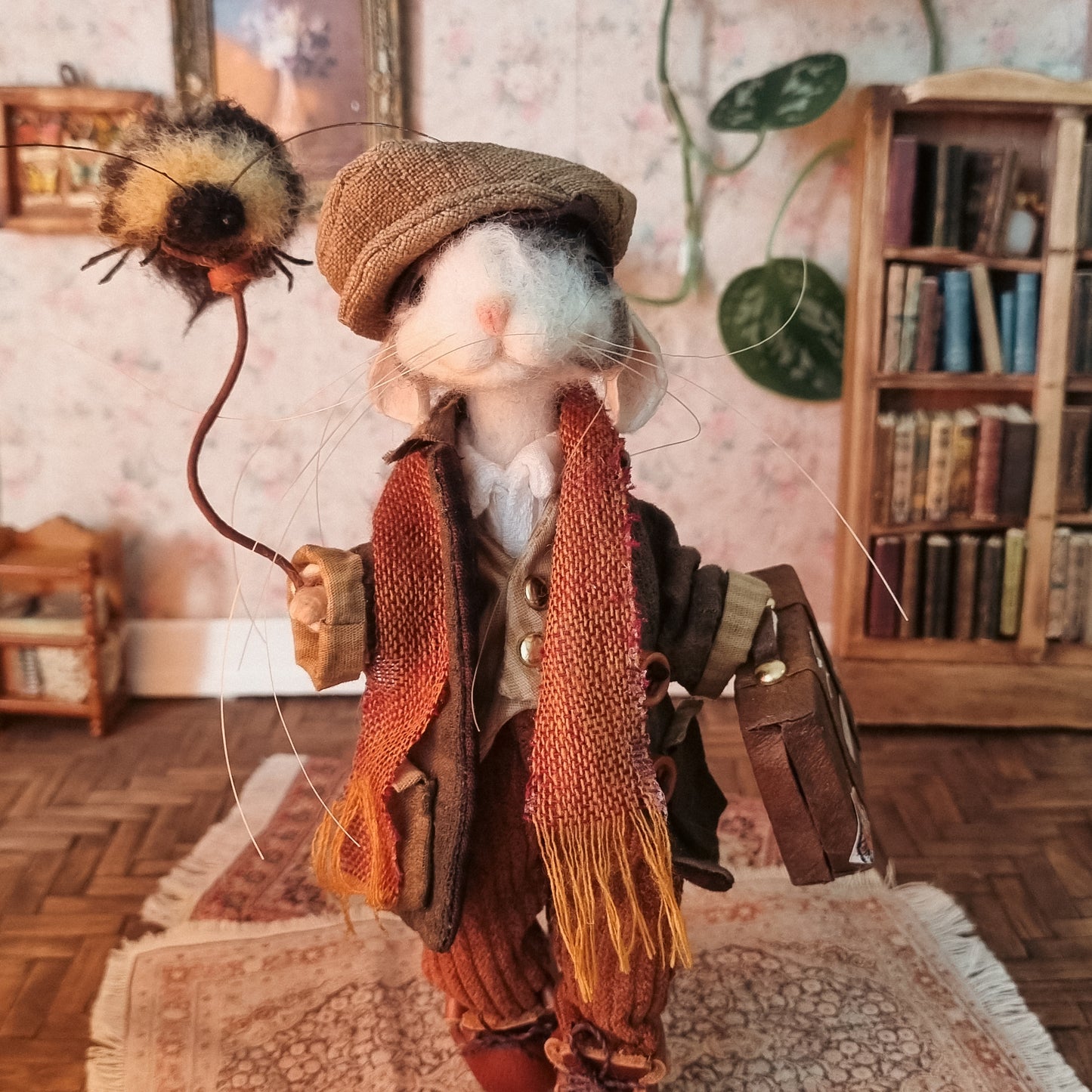 Leander | Needle Felted Collectible Wool Mouse