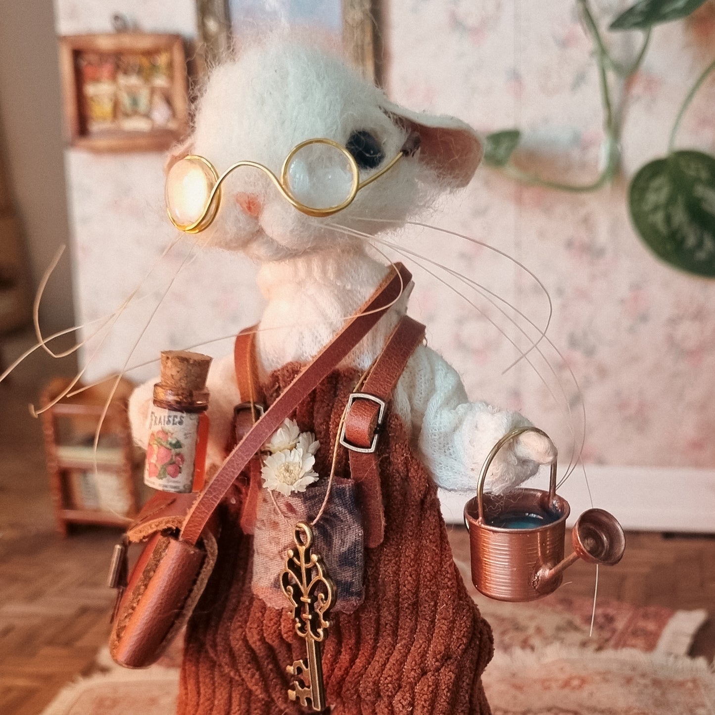 Ansel | Needle Felted Collectible Wool Mouse