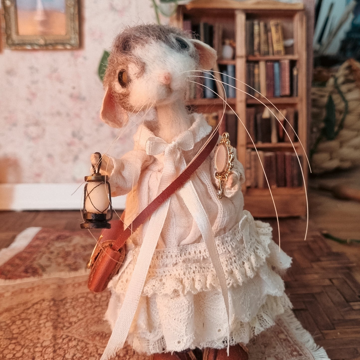 Lenore| Needle Felted Collectible Wool Mouse